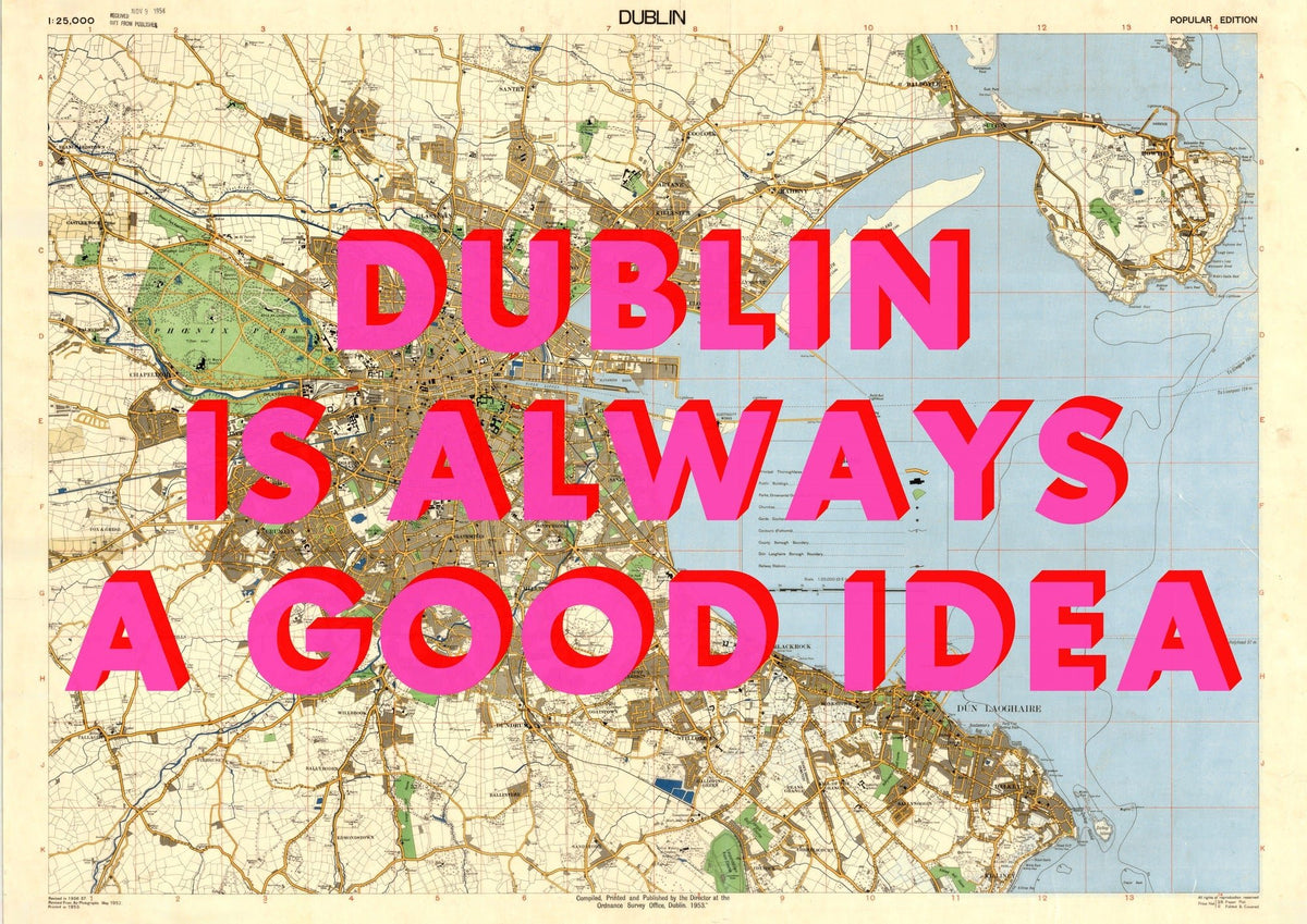 Dublin Retro Pop Art Map Print