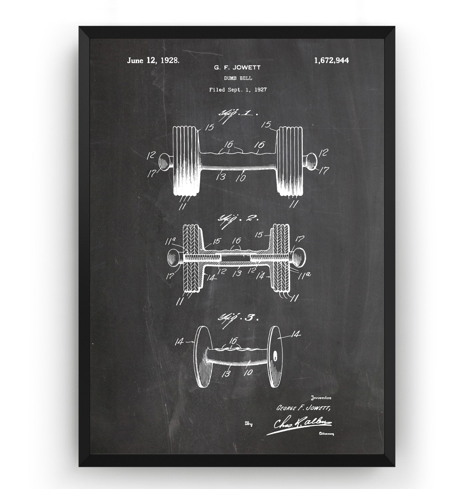 Dumbbell 1927 Patent Print - Magic Posters