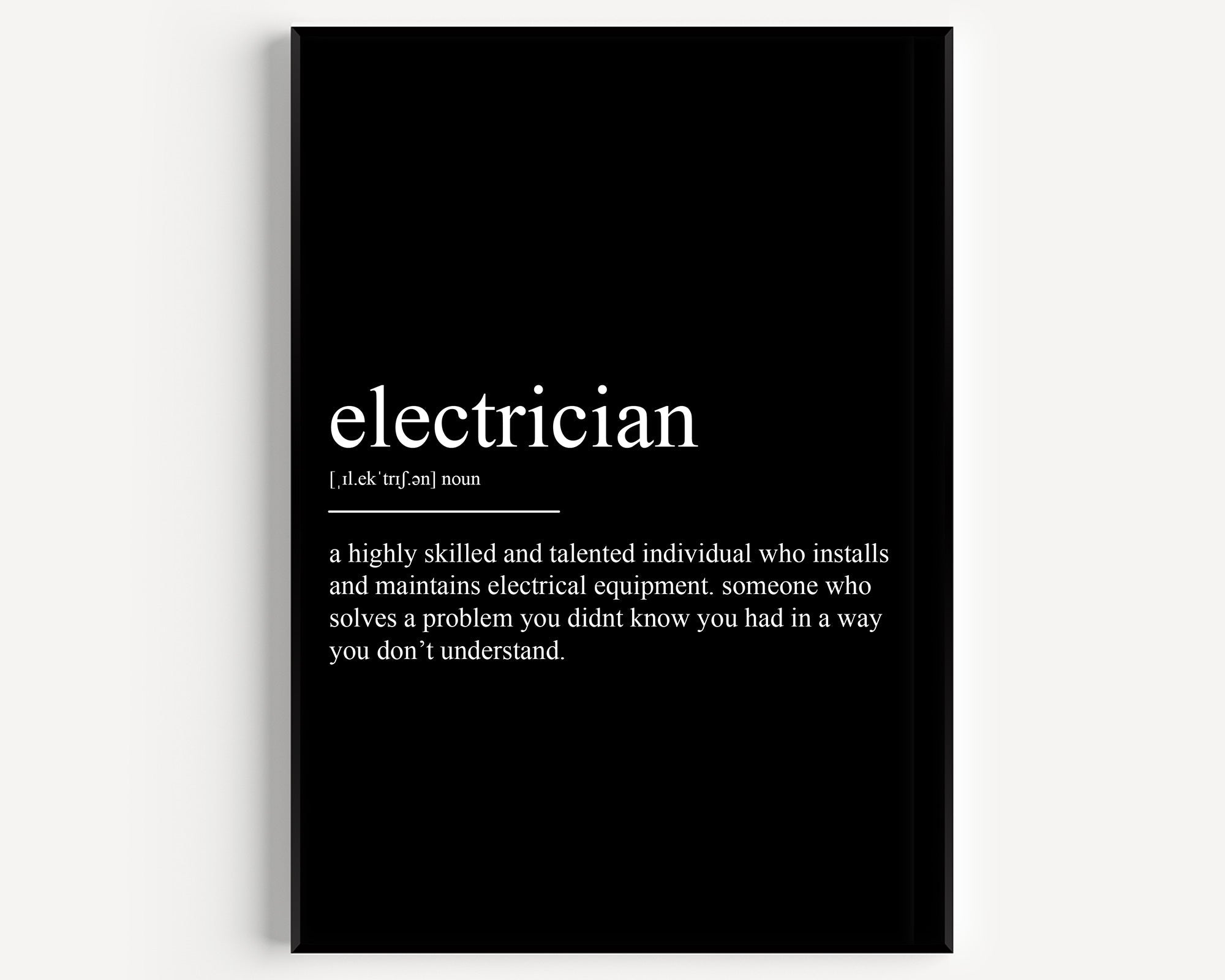 Electrician Definition Print - Magic Posters