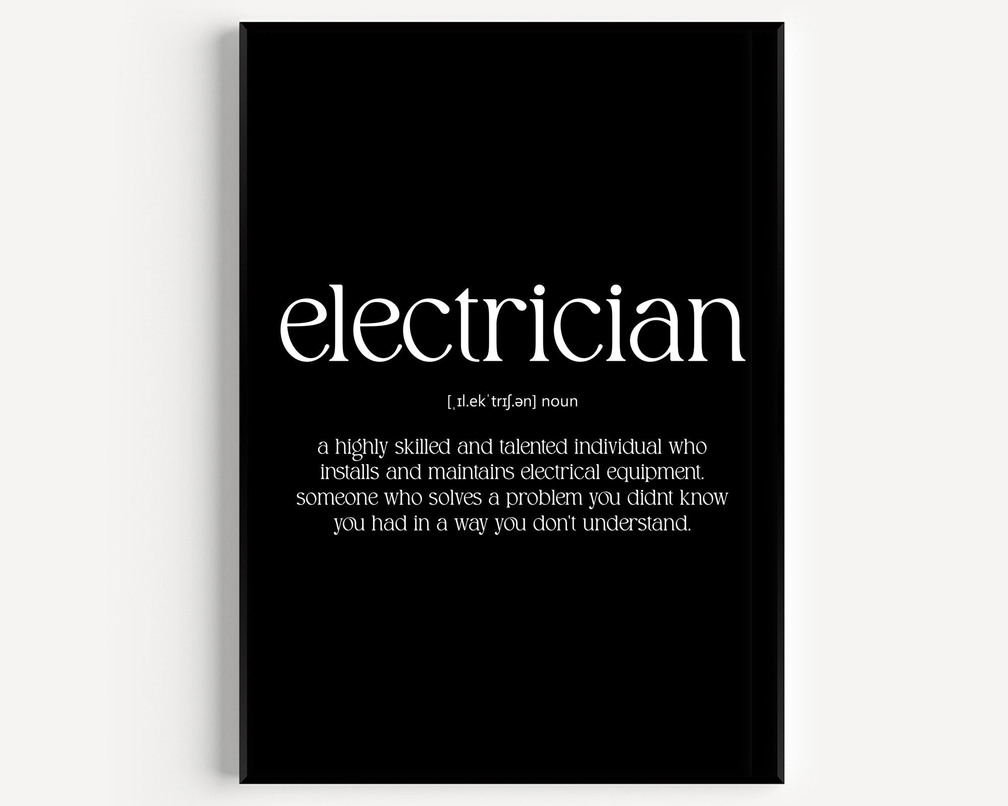Electrician Definition Print - Magic Posters