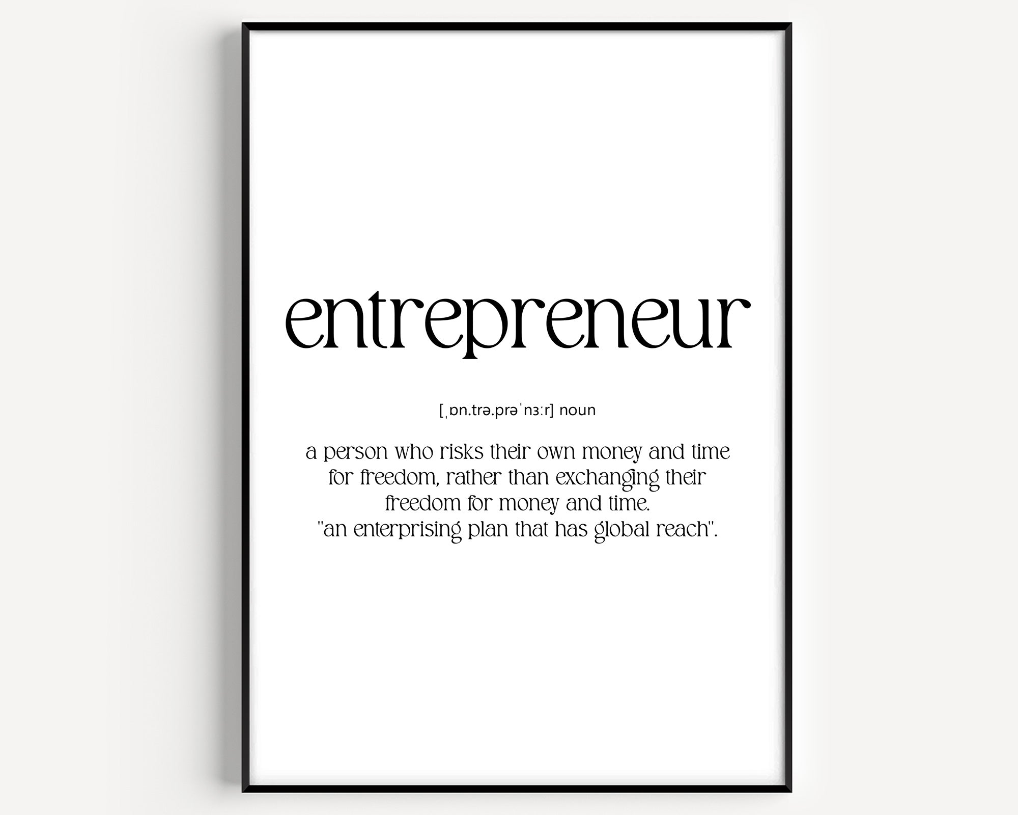 Entrepreneur Definition Print - Magic Posters