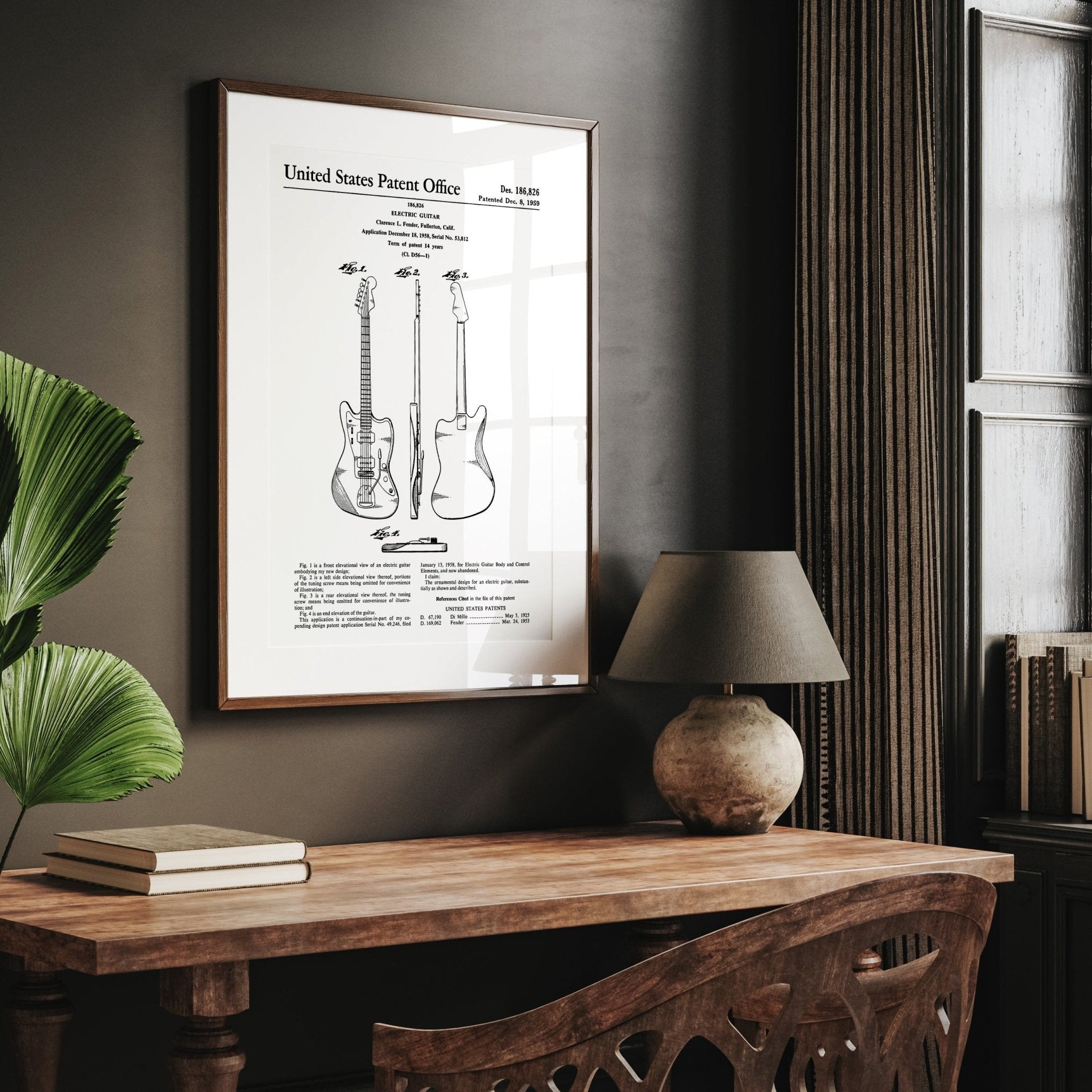 Fender Jazzmaster Guitar 1959 Patent Print - Magic Posters