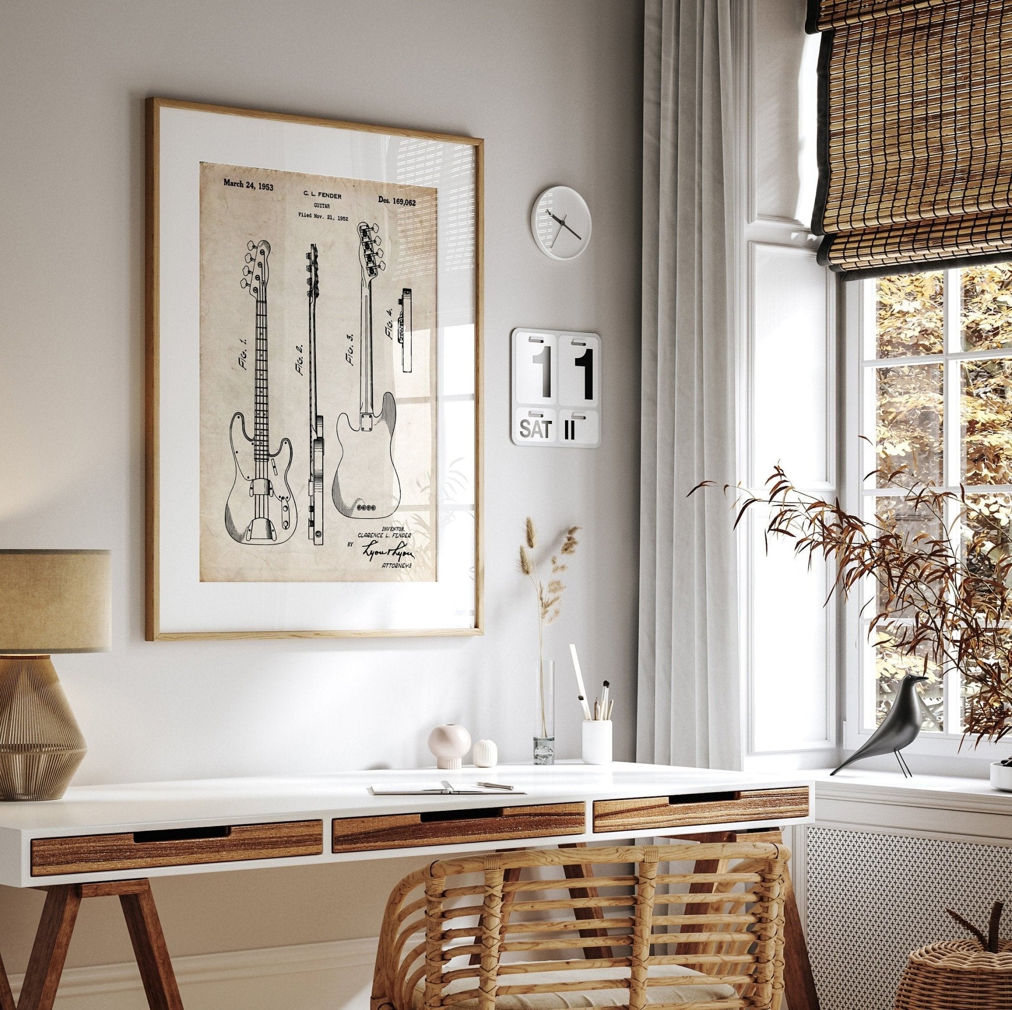 Fender Telecaster 1953 Bass Guitar Patent Print - Magic Posters