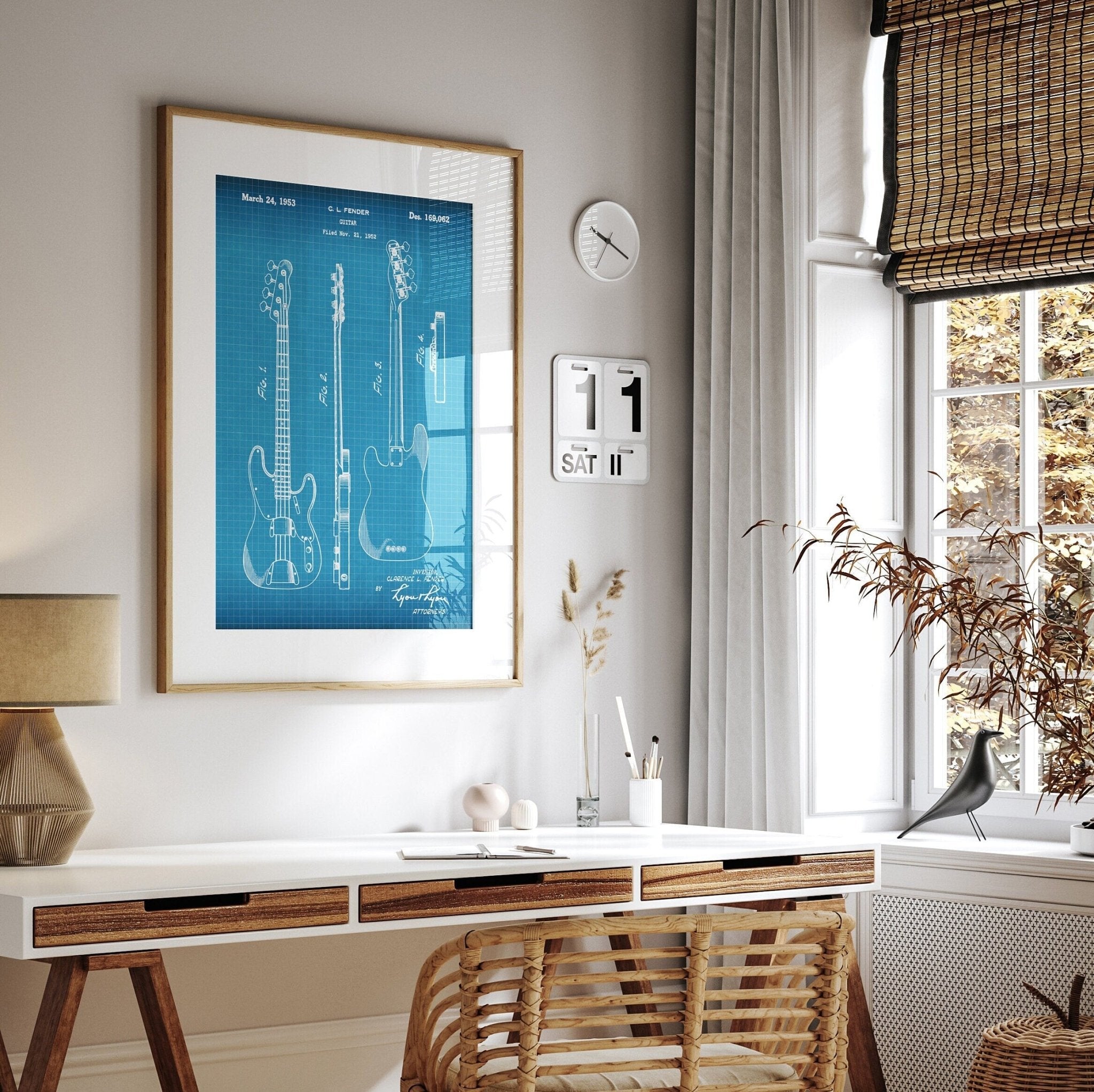 Fender Telecaster 1953 Bass Guitar Patent Print - Magic Posters