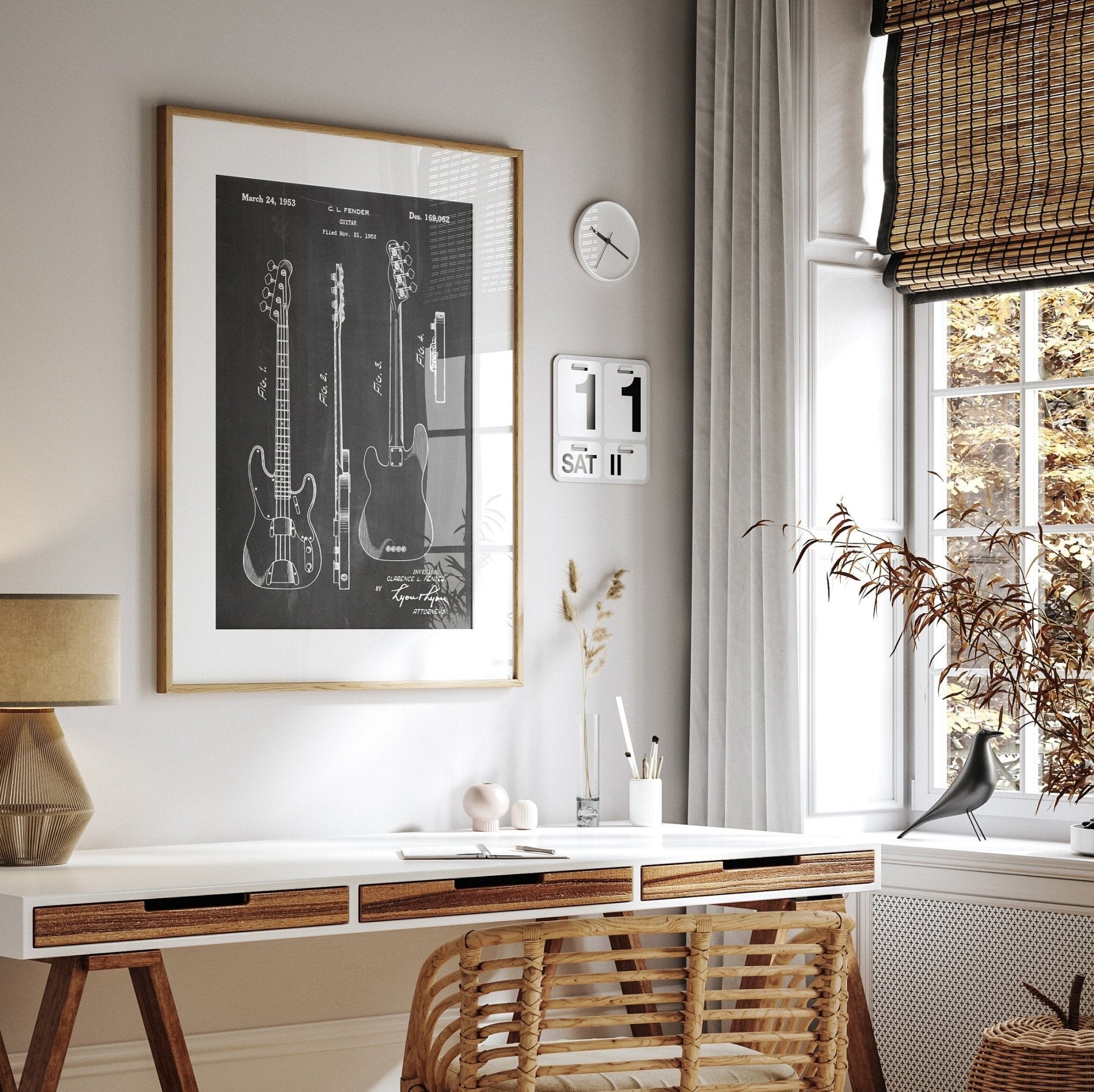 Fender Telecaster 1953 Bass Guitar Patent Print - Magic Posters