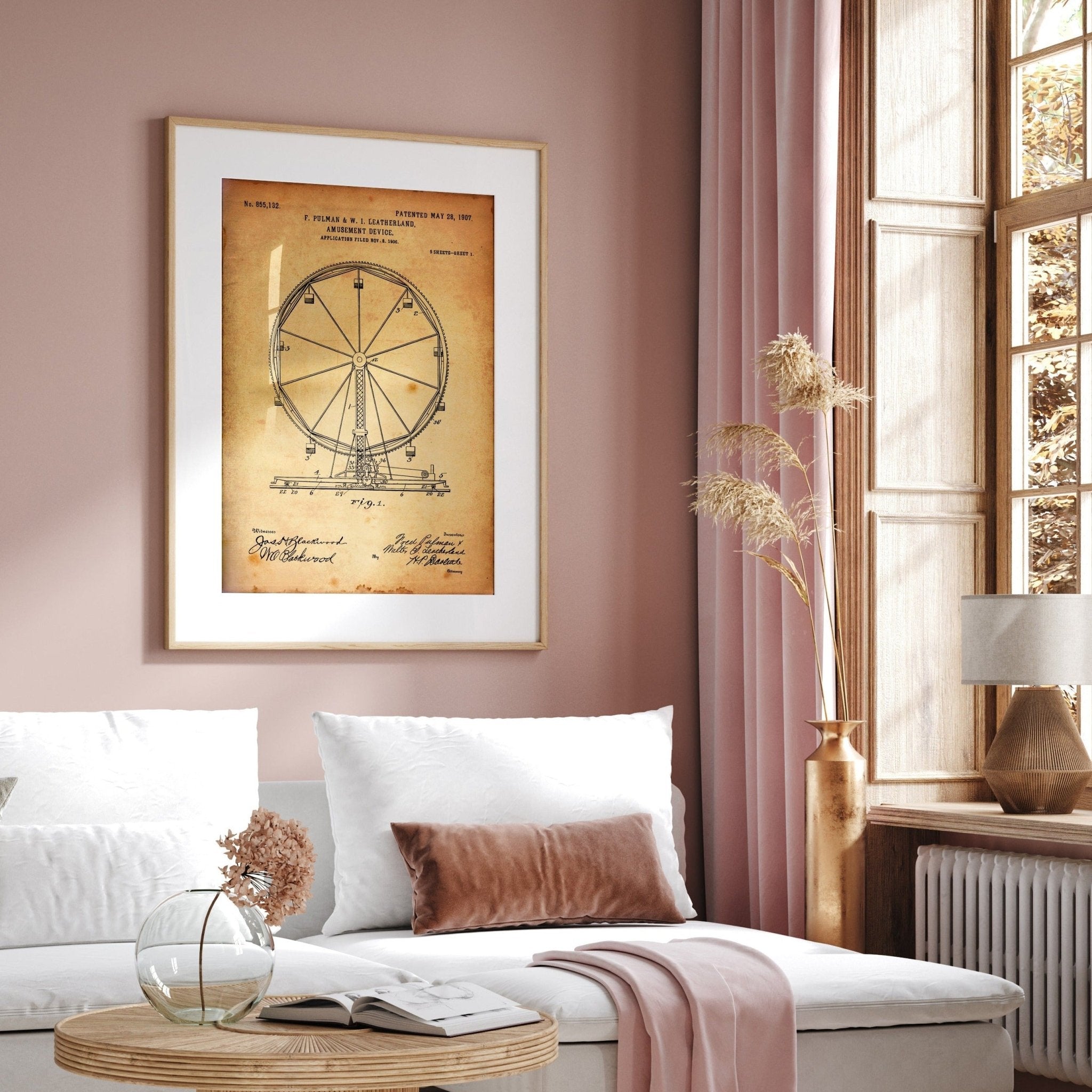 Ferris Wheel 1907 Patent Print - Magic Posters