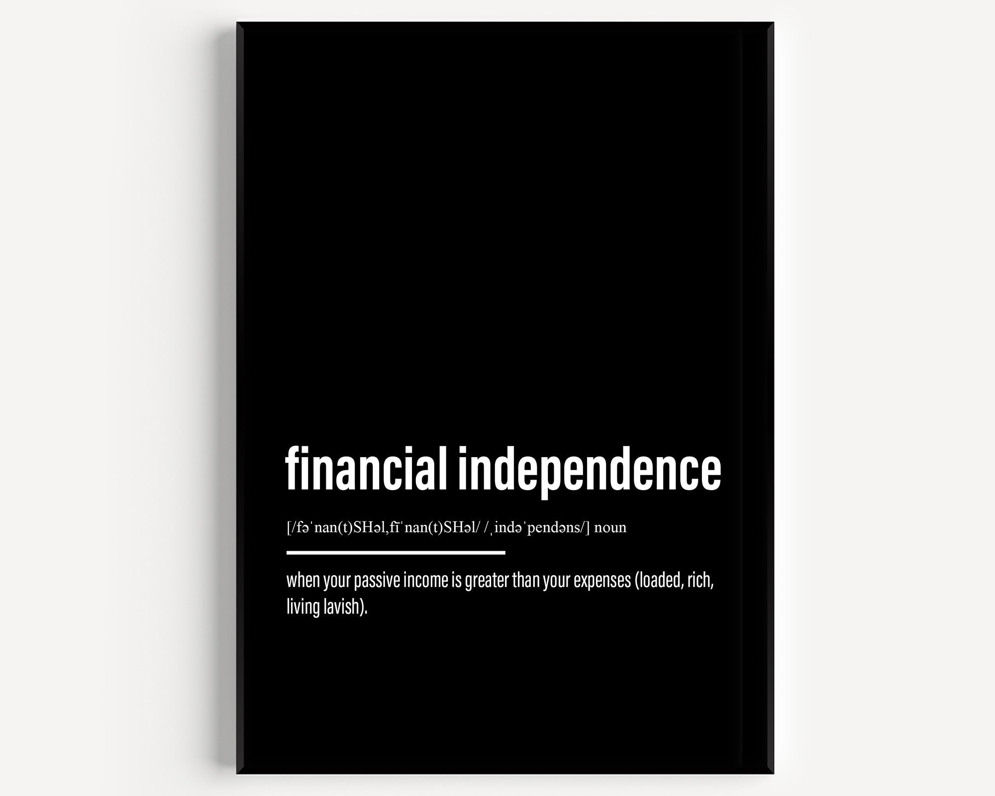Financial Independence Definition Print - Magic Posters