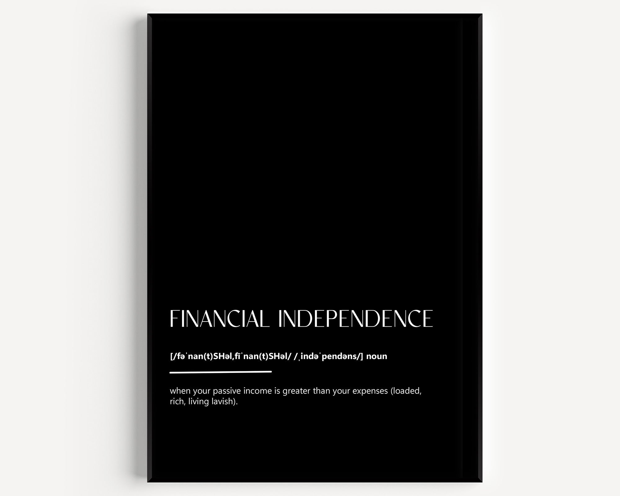 Financial Independence Definition Print - Magic Posters