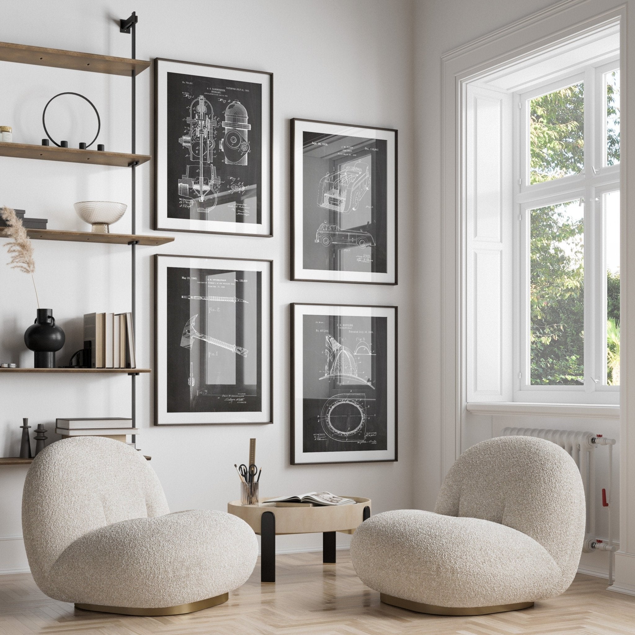 Firefighter Set Of 4 Patent Prints - Magic Posters