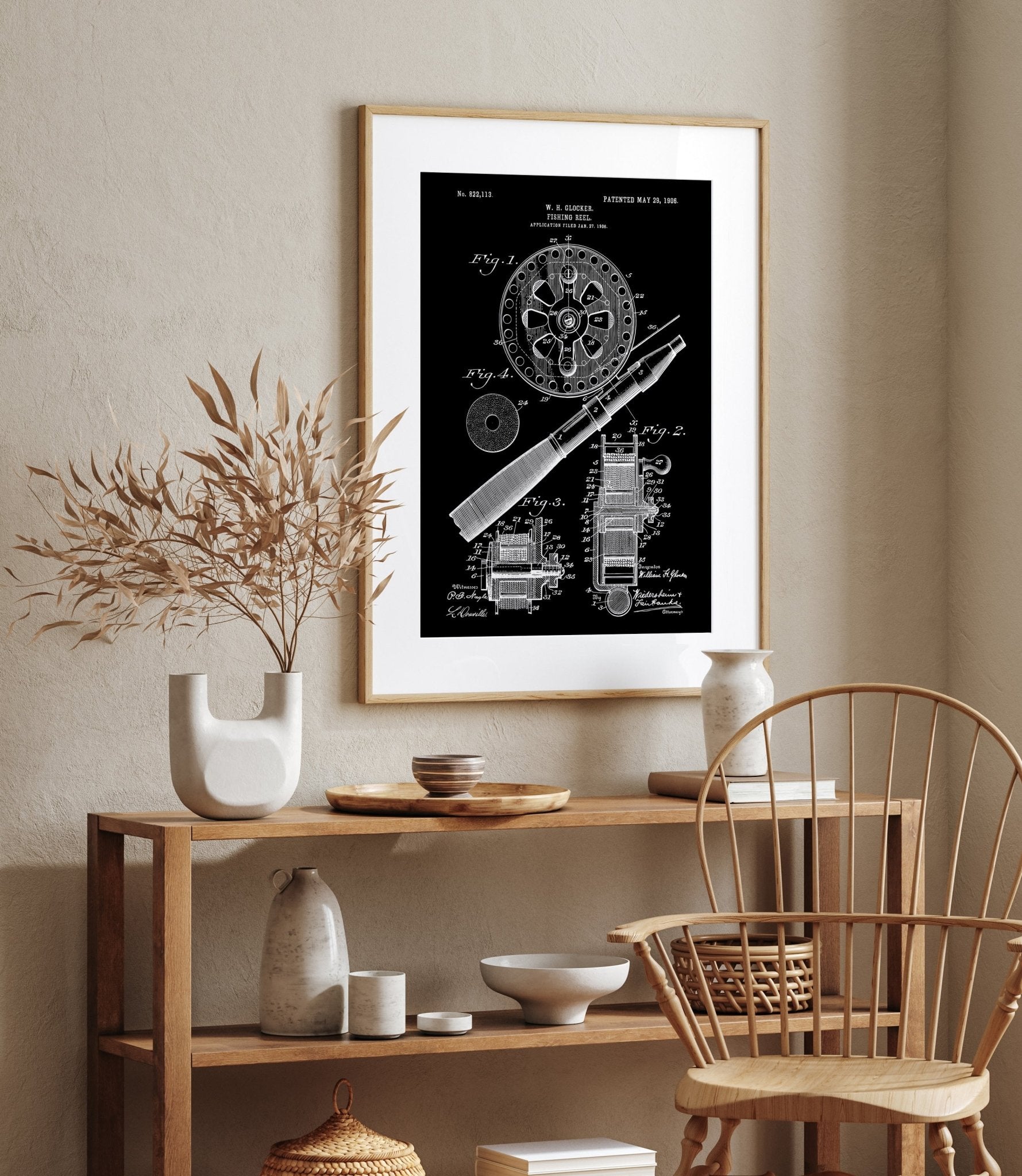 Fishing Reel 1906 Patent Print - Magic Posters