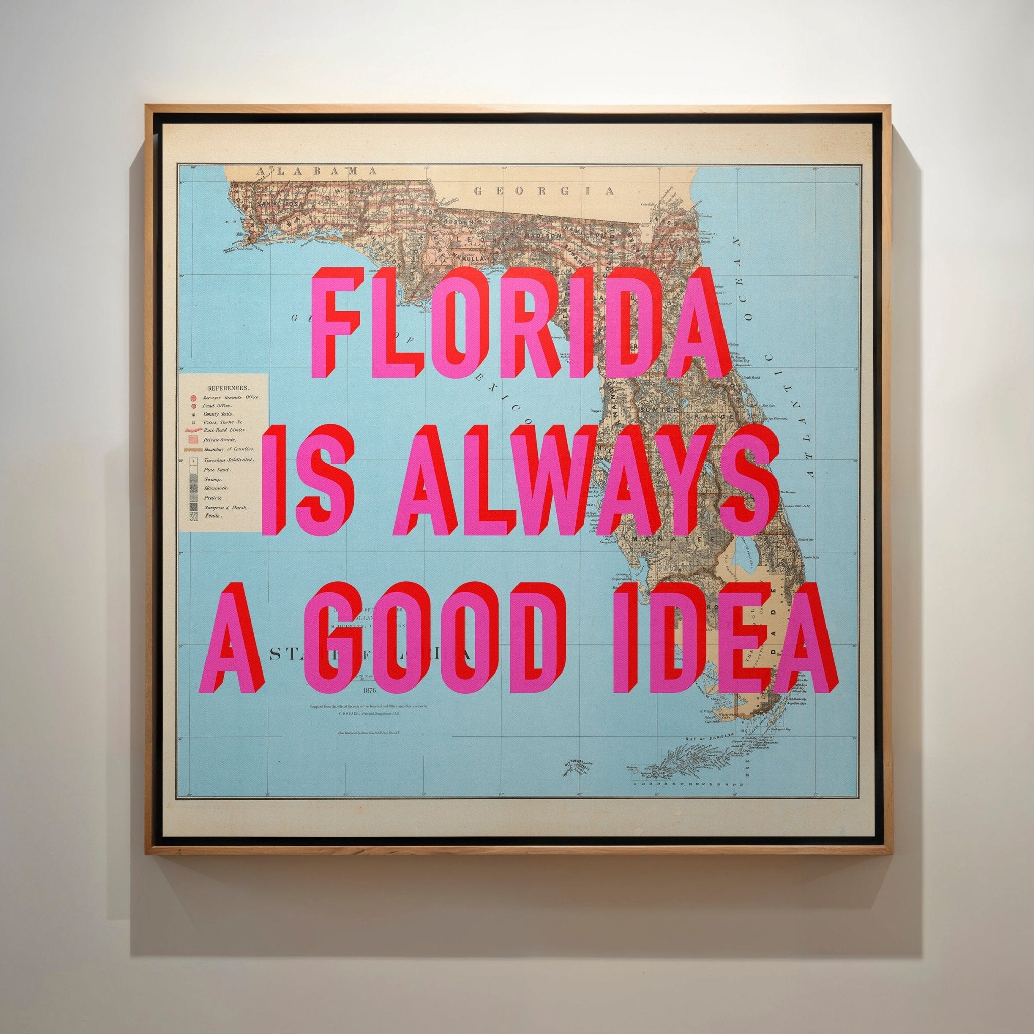 Florida Retro Pop Art Map Print - Magic Posters