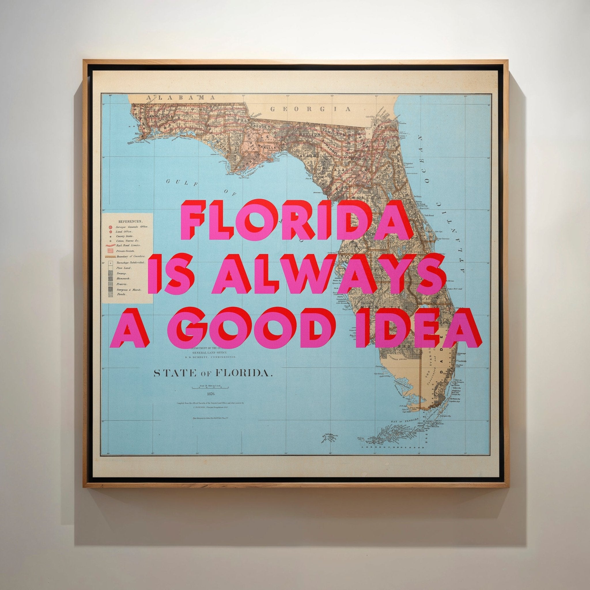 Florida Retro Pop Art Map Print - Magic Posters