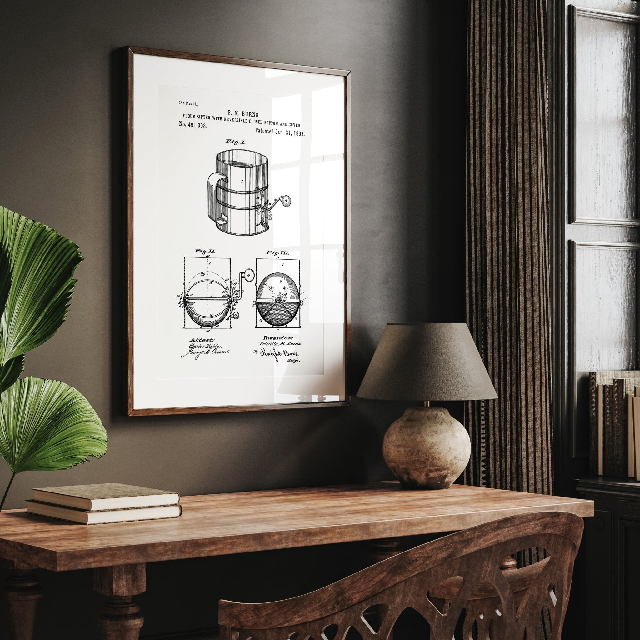 Flour Sifter 1893 Patent Print - Magic Posters