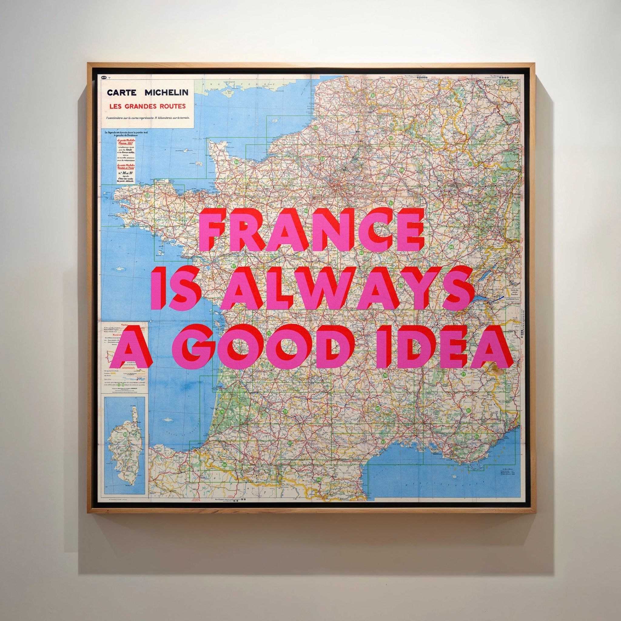 France Retro Pop Art Map Print (square) - Magic Posters