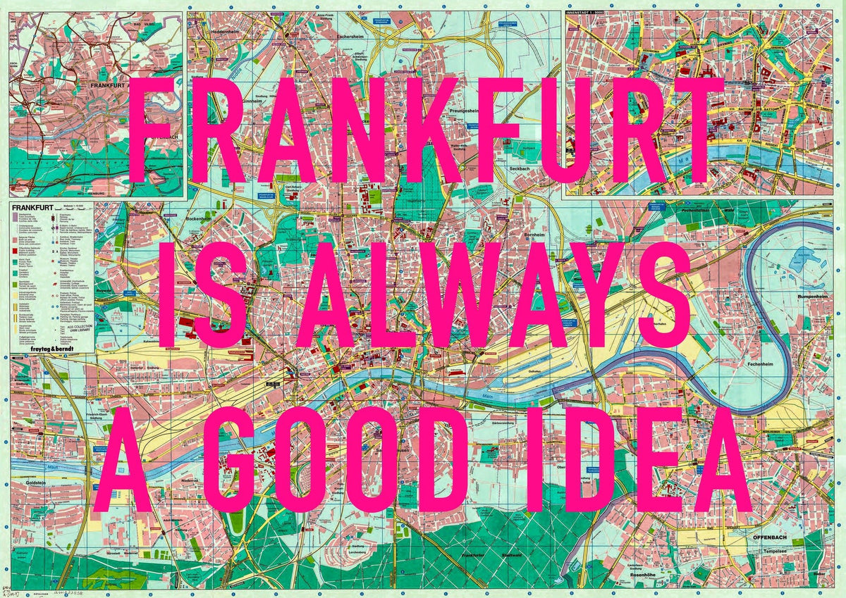 Frankfurt Retro Pop Art Map Print (landscape)