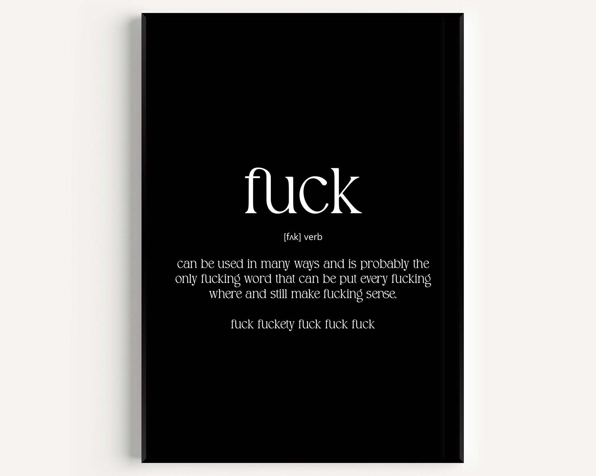 Fuck Definition Print - Magic Posters