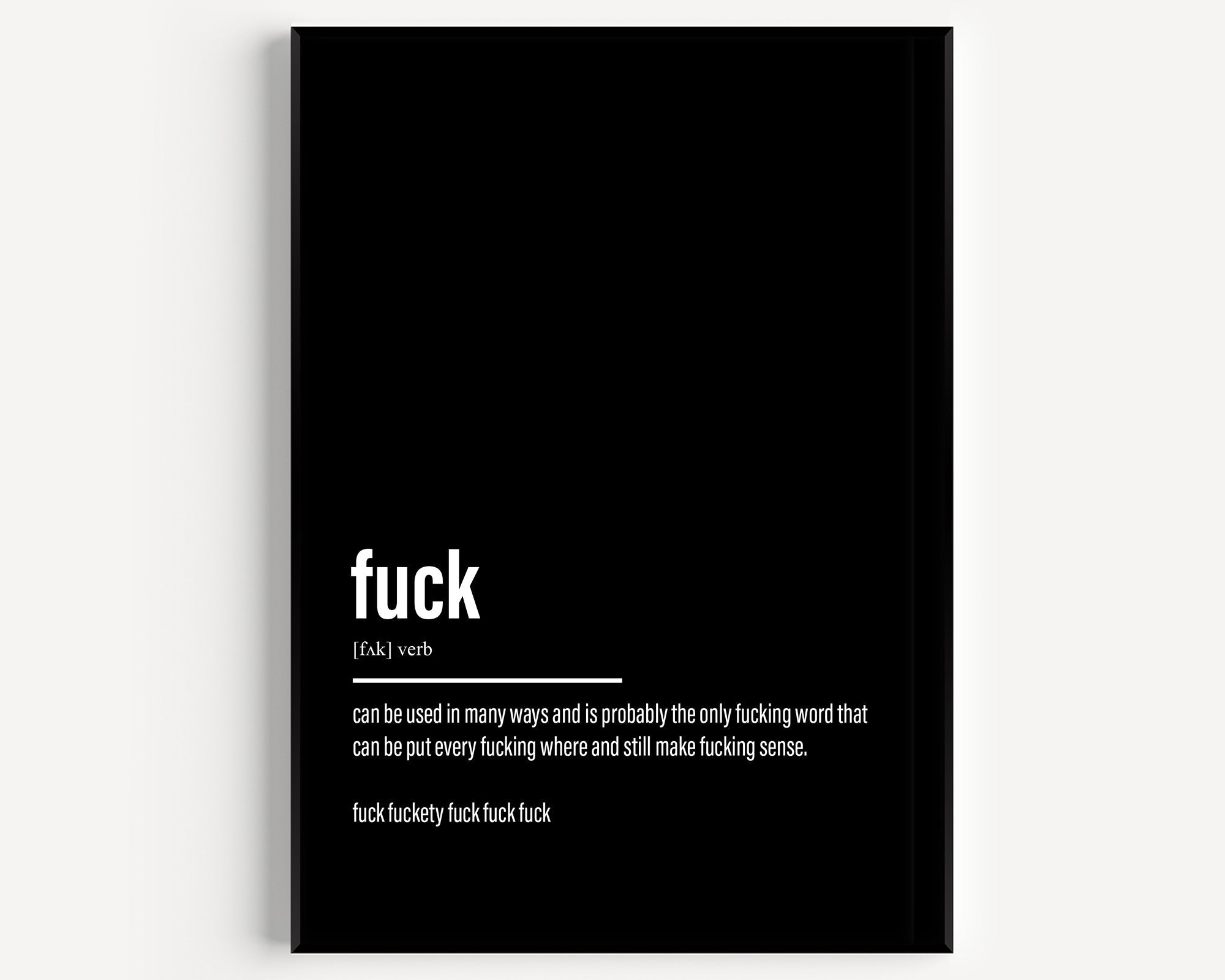Fuck Definition Print - Magic Posters