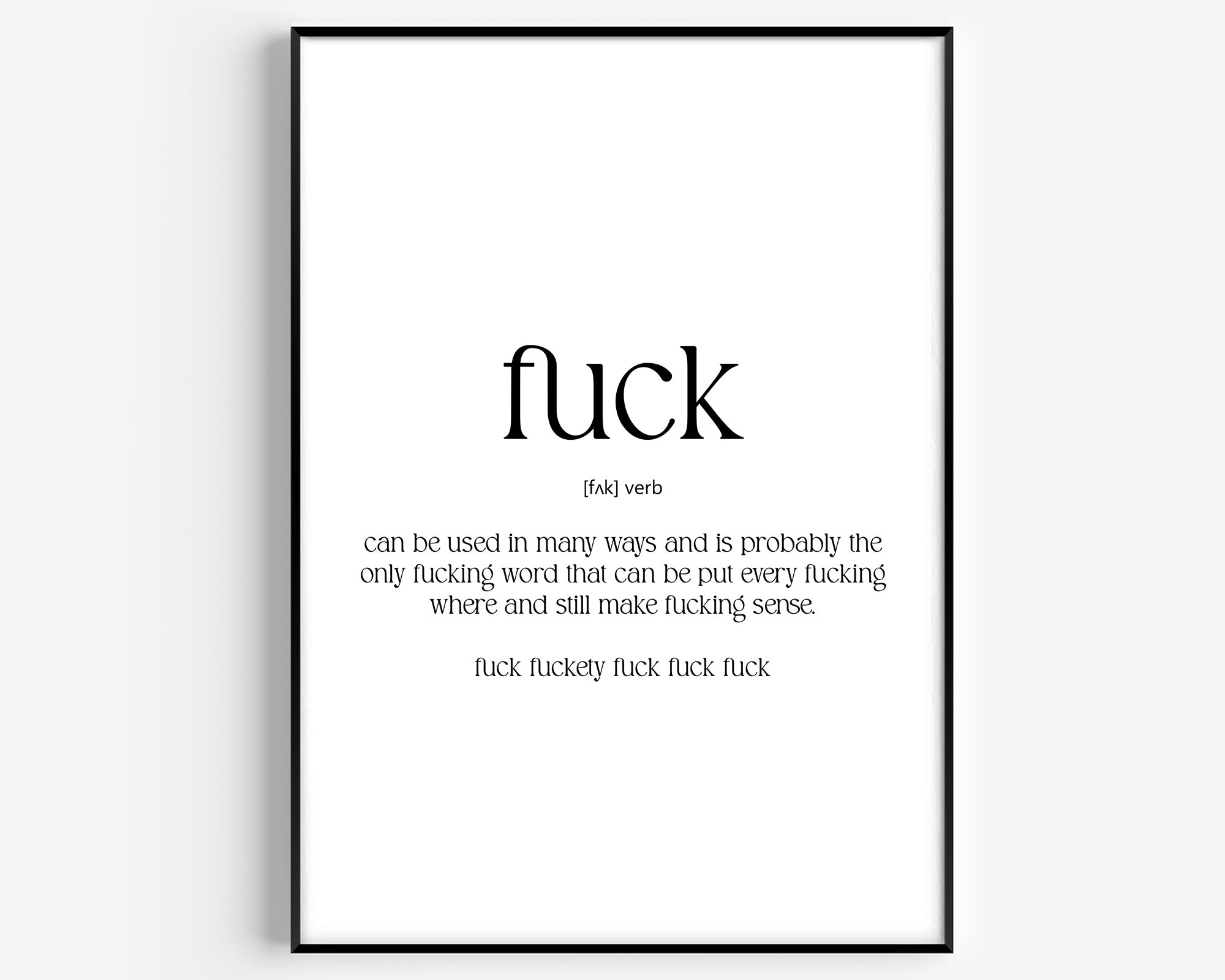 Fuck Definition Print - Magic Posters
