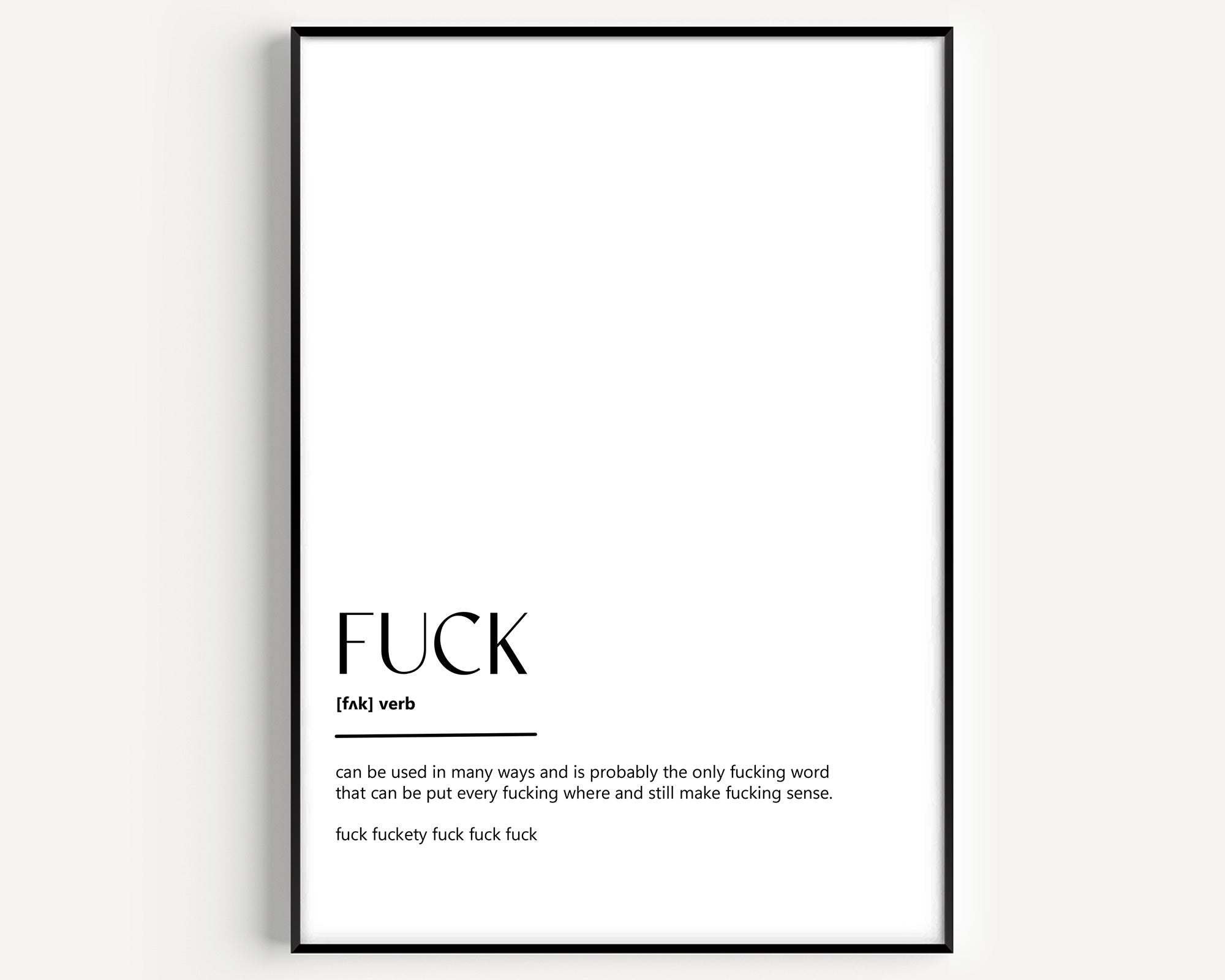 Fuck Definition Print - Magic Posters