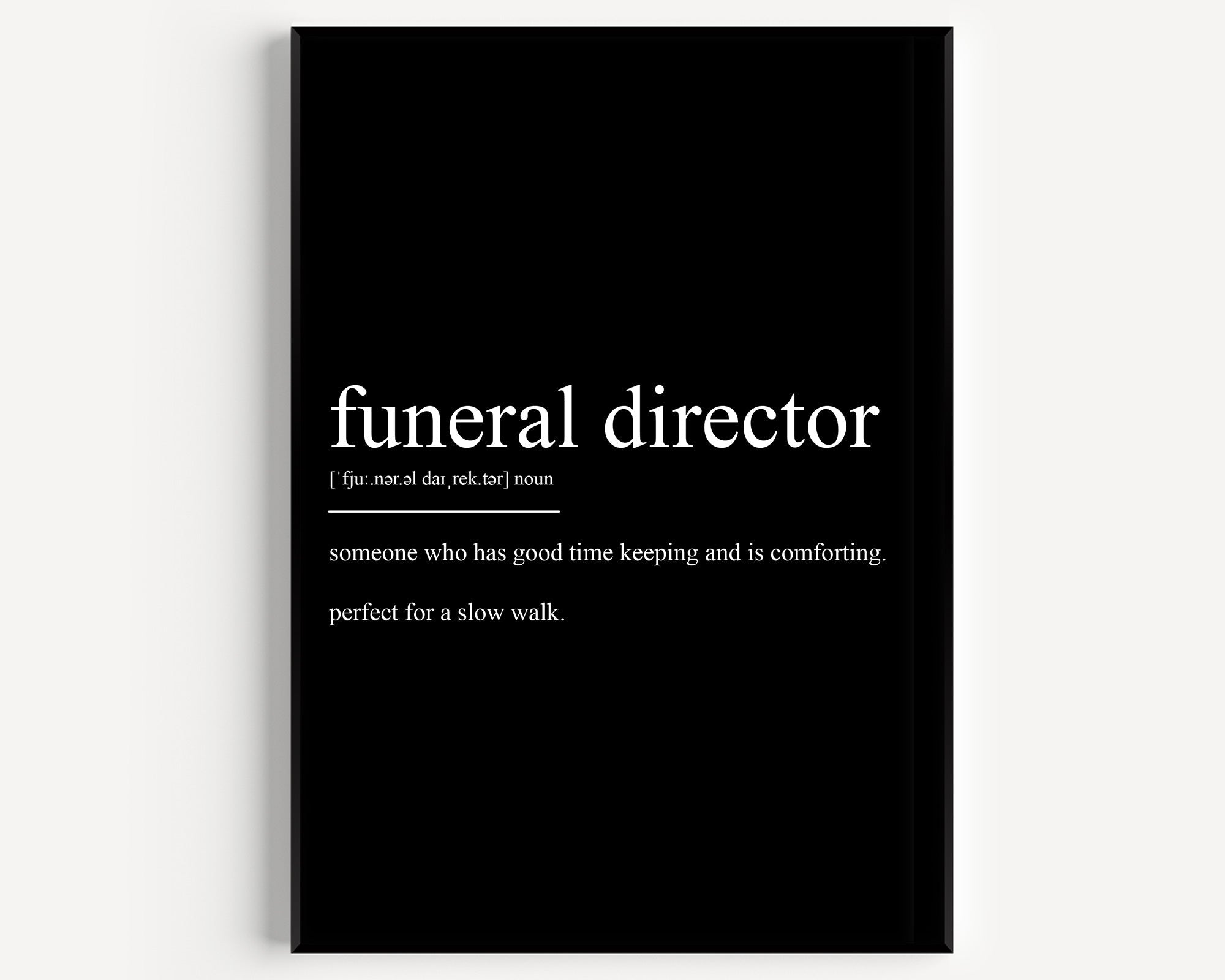 Funeral Director Definition Print - Magic Posters