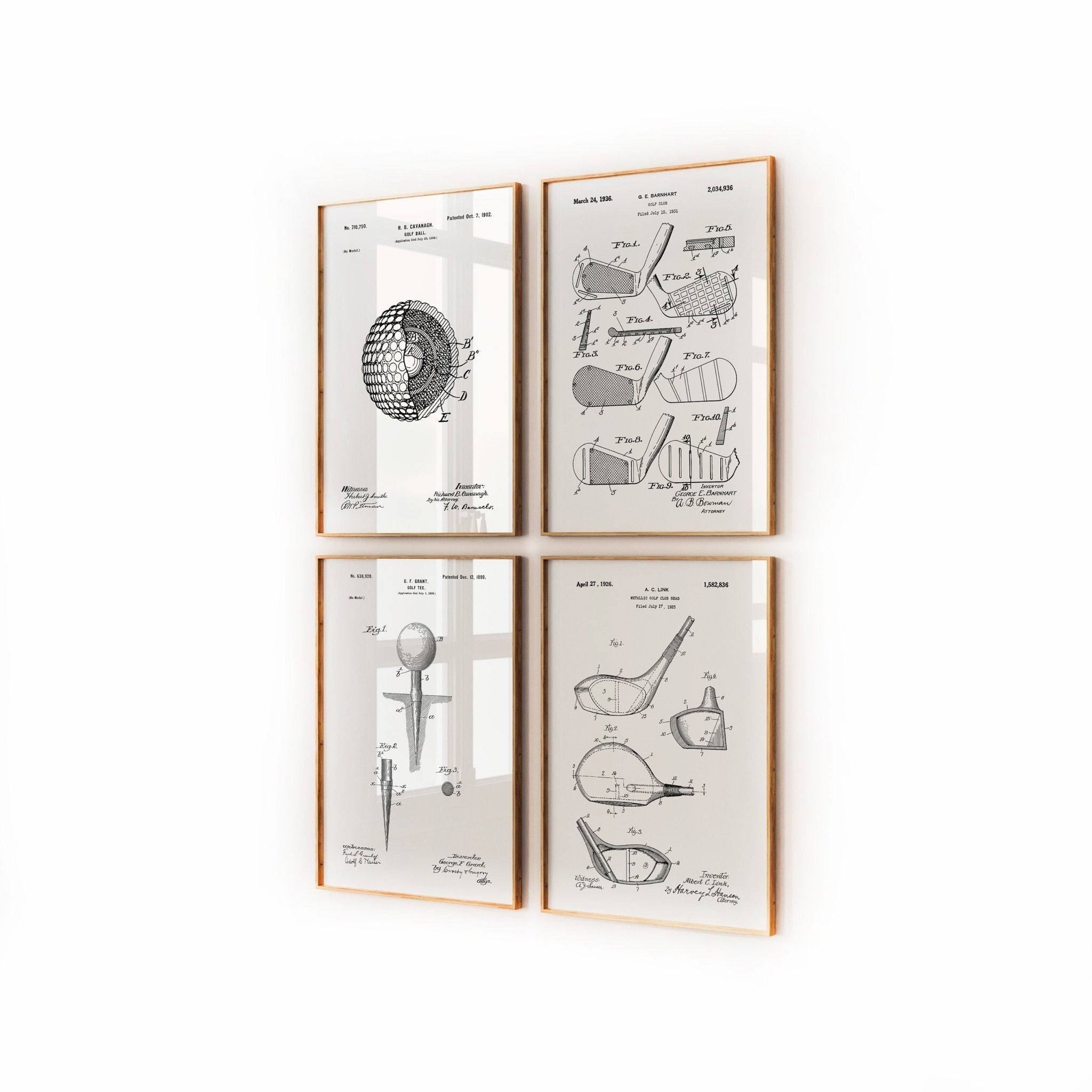 Golf Set Of 4 Patent Prints - Magic Posters
