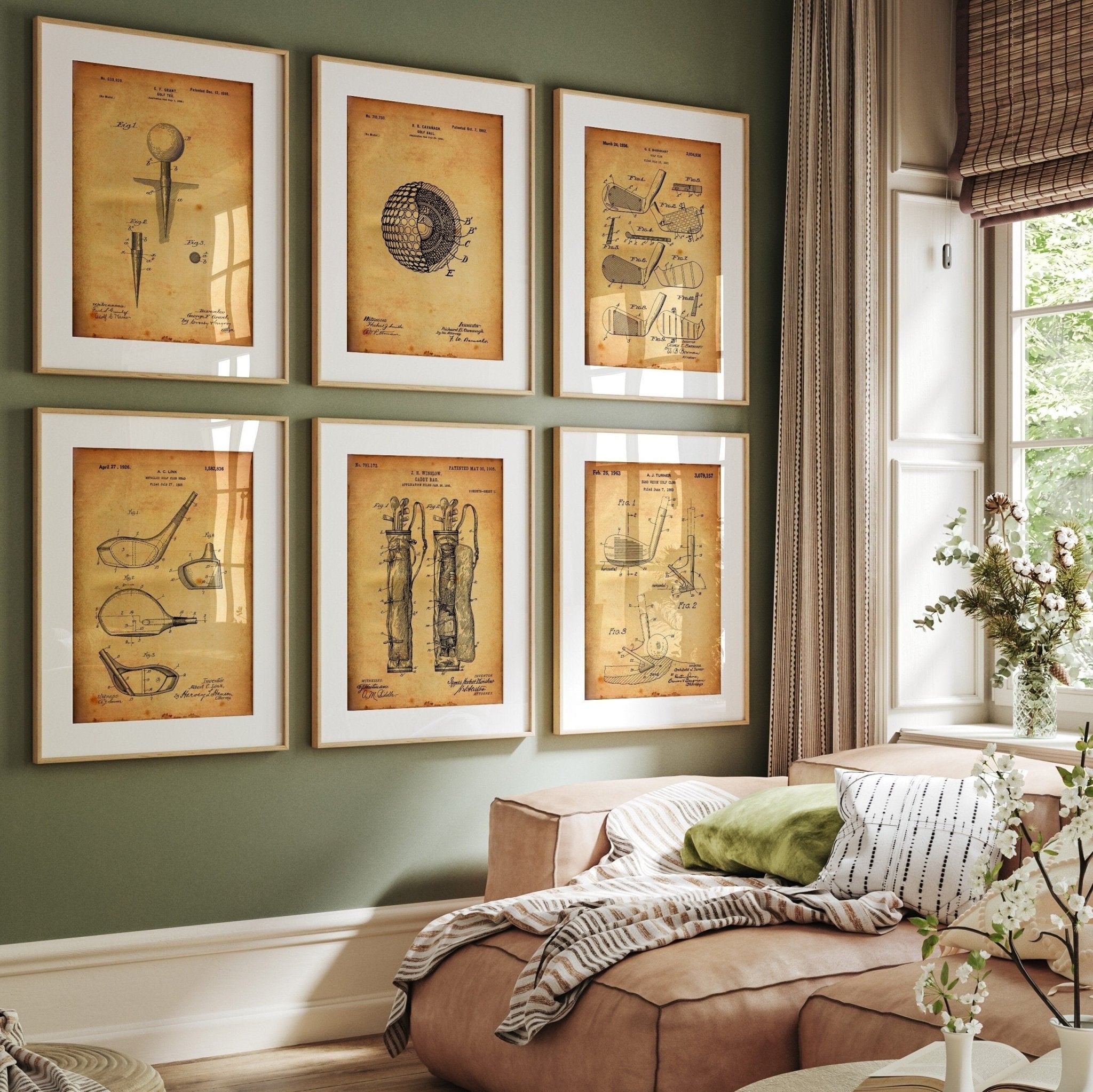 Golf Set Of 6 Patent Prints - Magic Posters