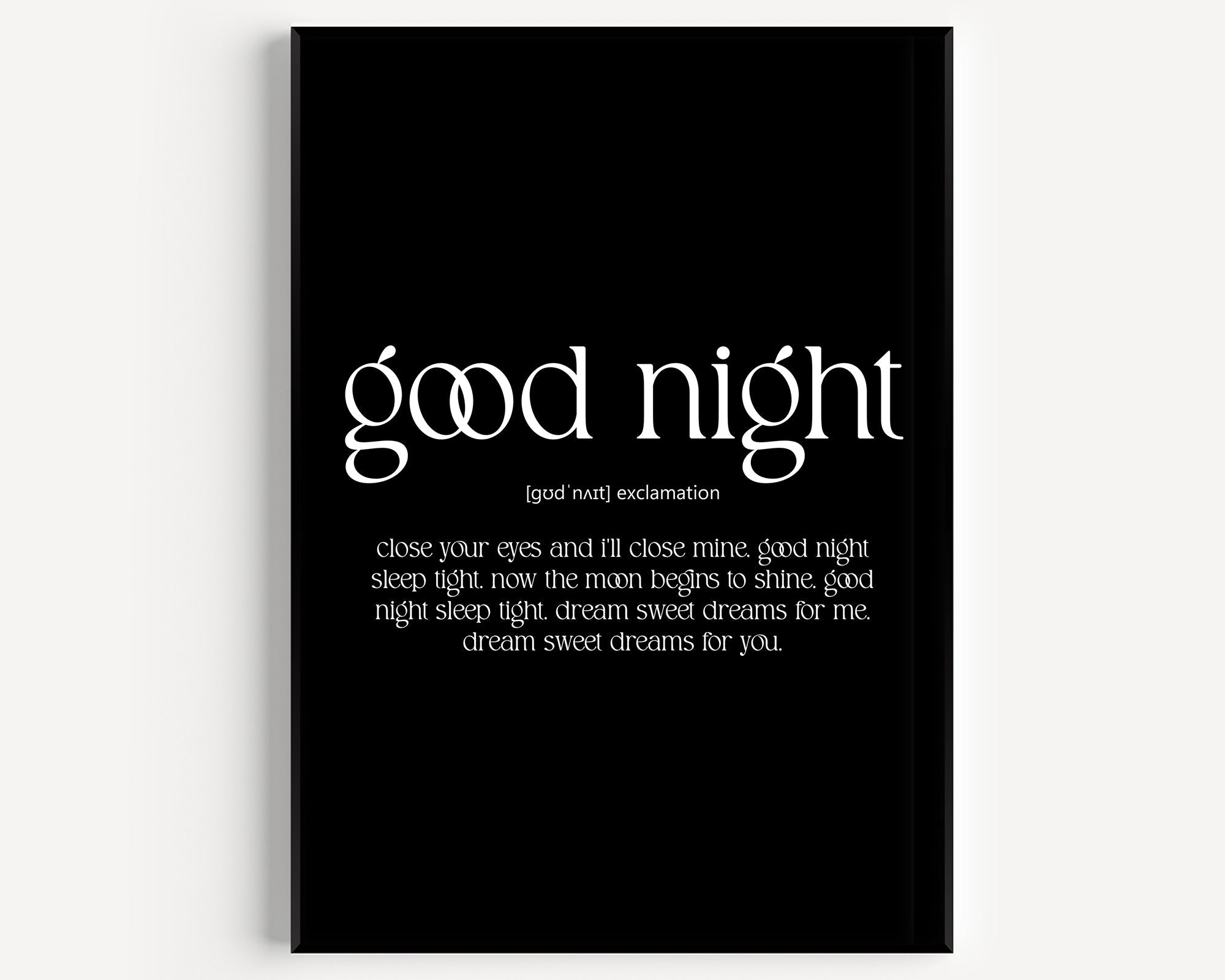 Good Night Definition Print - Magic Posters