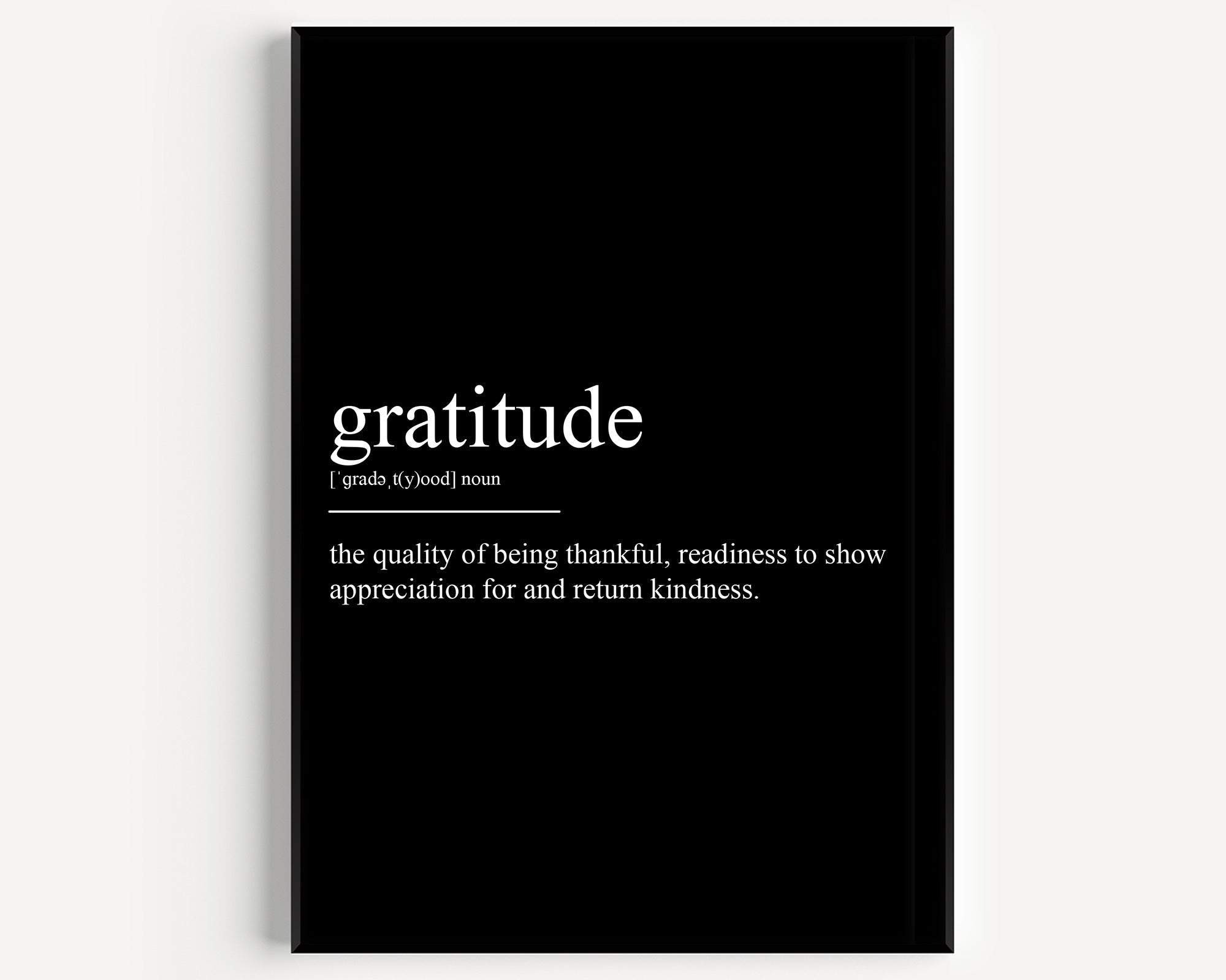 Gratitude Definition Print - Magic Posters