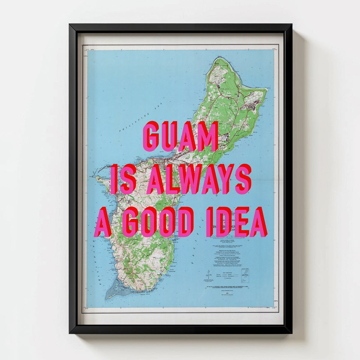 Guam Retro Pop Art Map Print (portrait) - Magic Posters