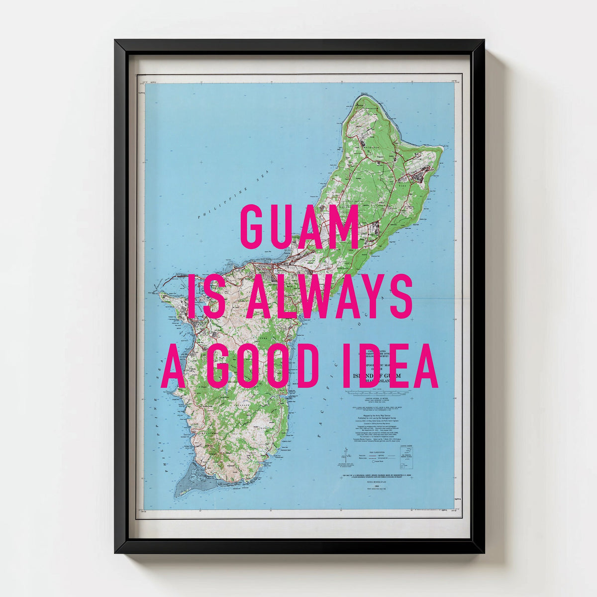 Guam Retro Pop Art Map Print (portrait) - Magic Posters