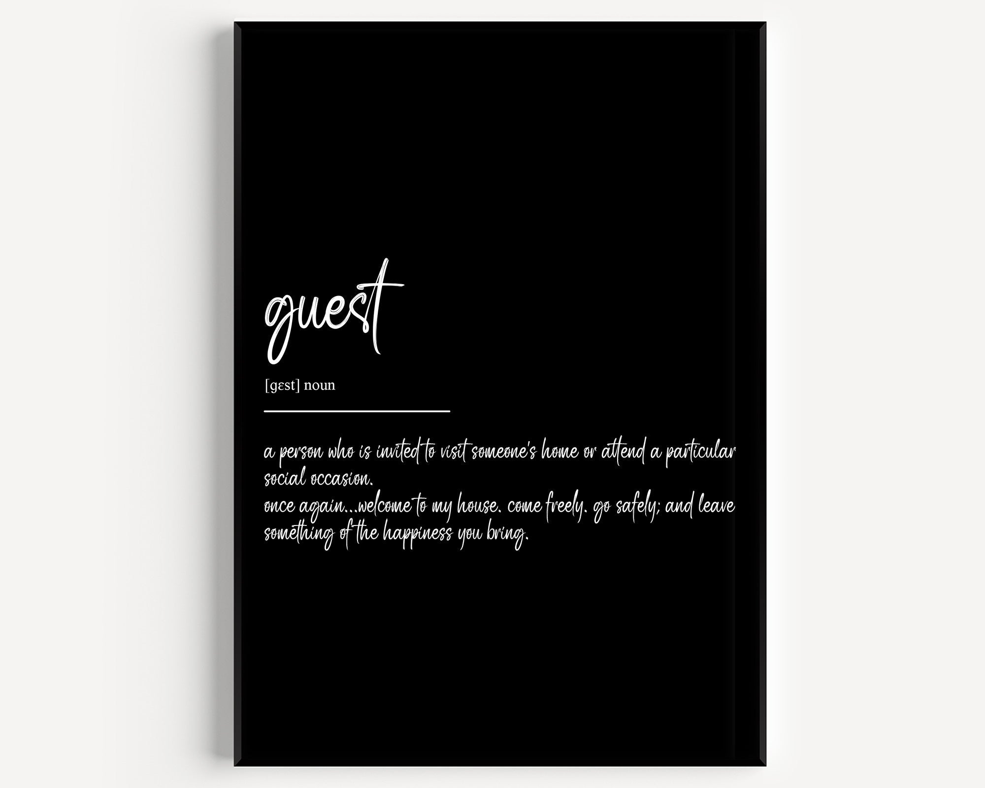 Guest Definition Print - Magic Posters