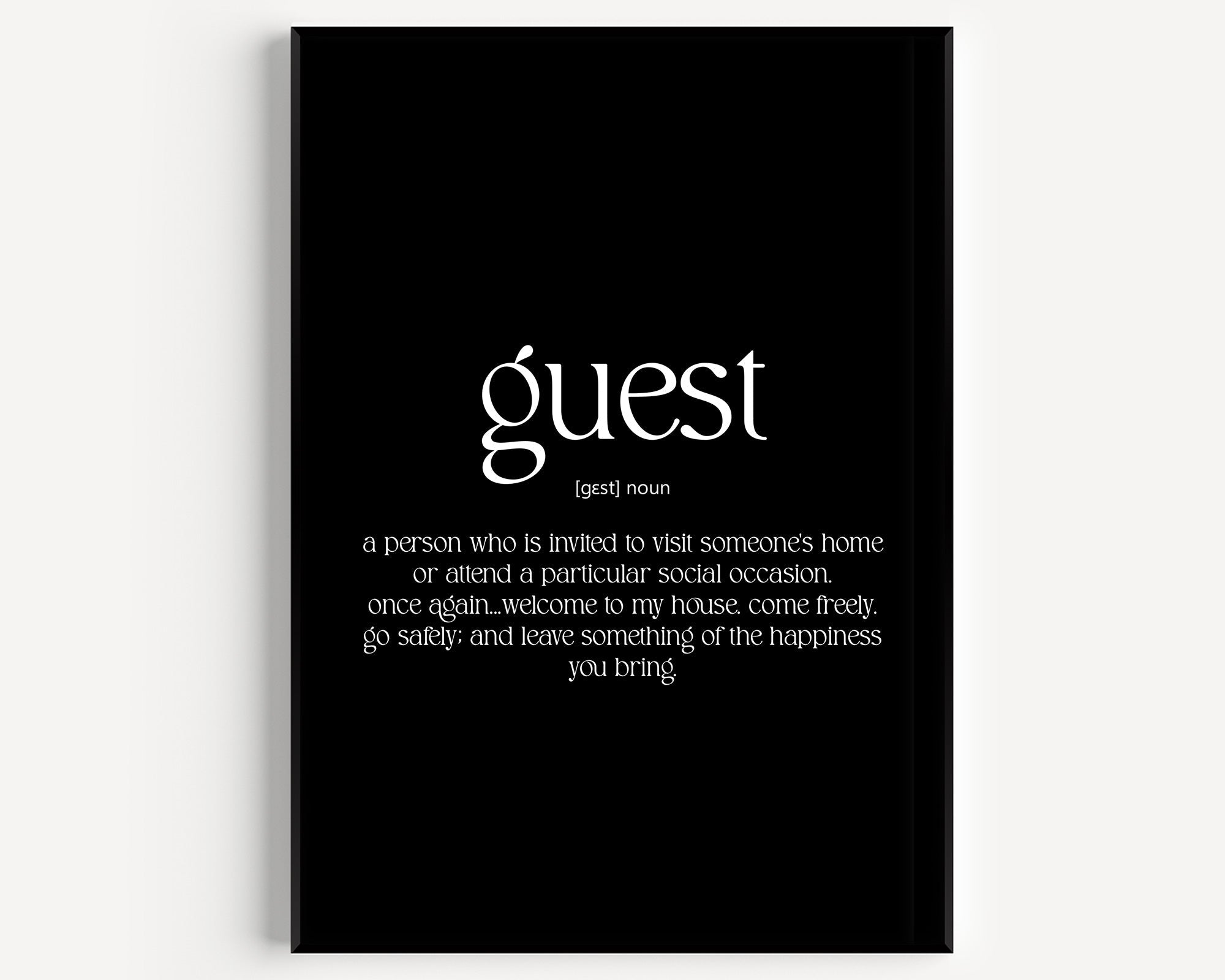 Guest Definition Print - Magic Posters