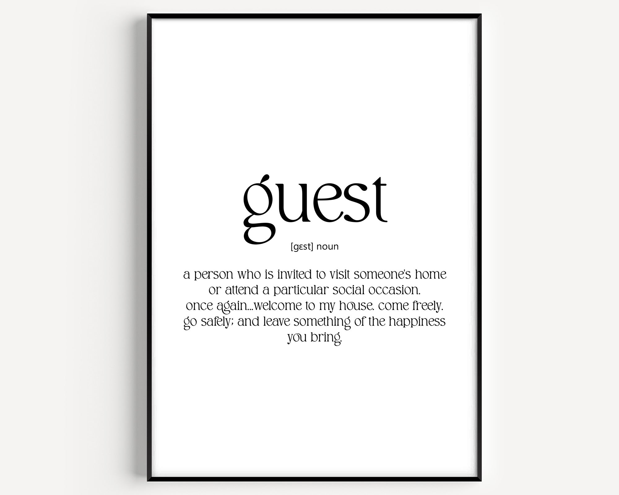 Guest Definition Print - Magic Posters