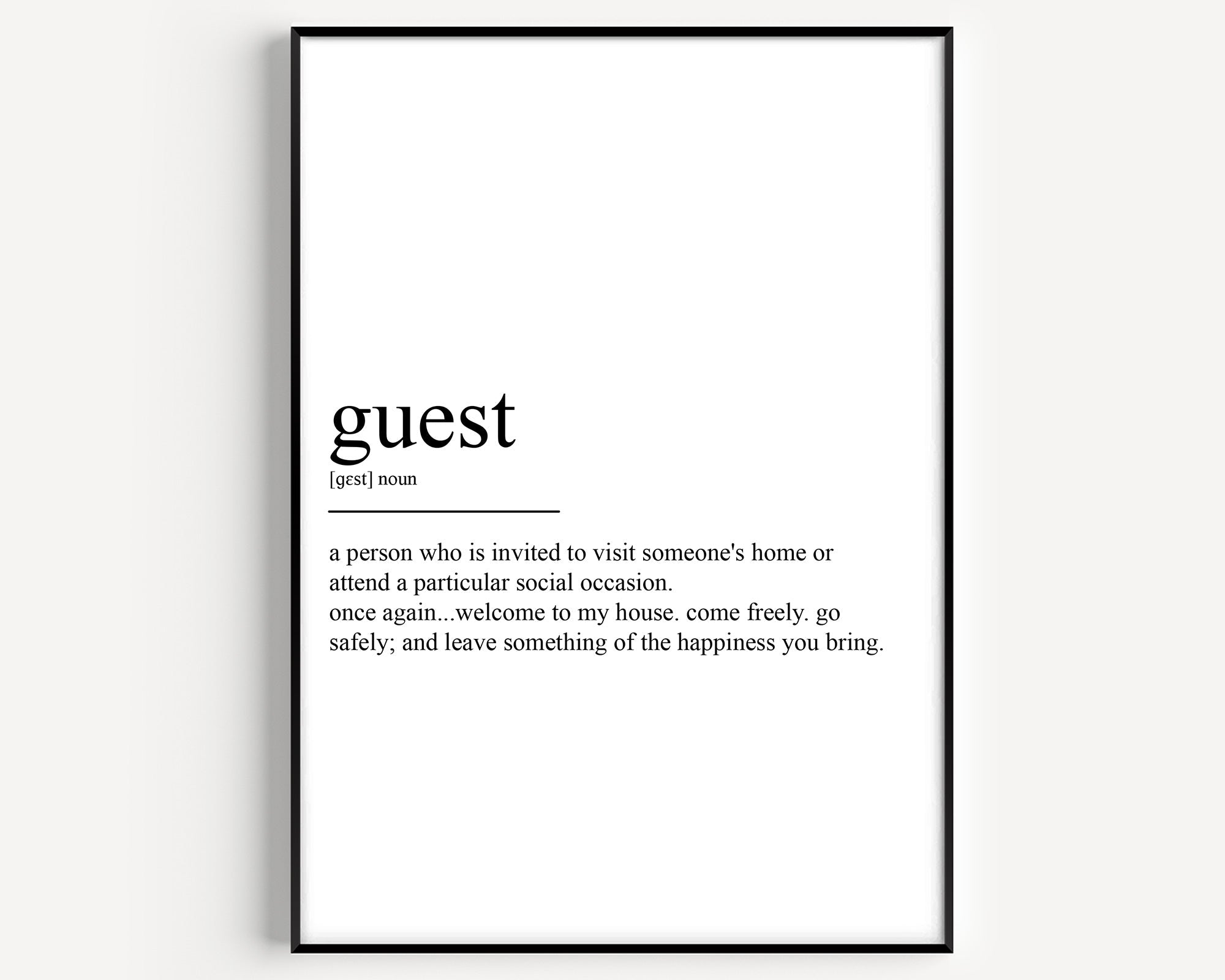 Guest Definition Print - Magic Posters