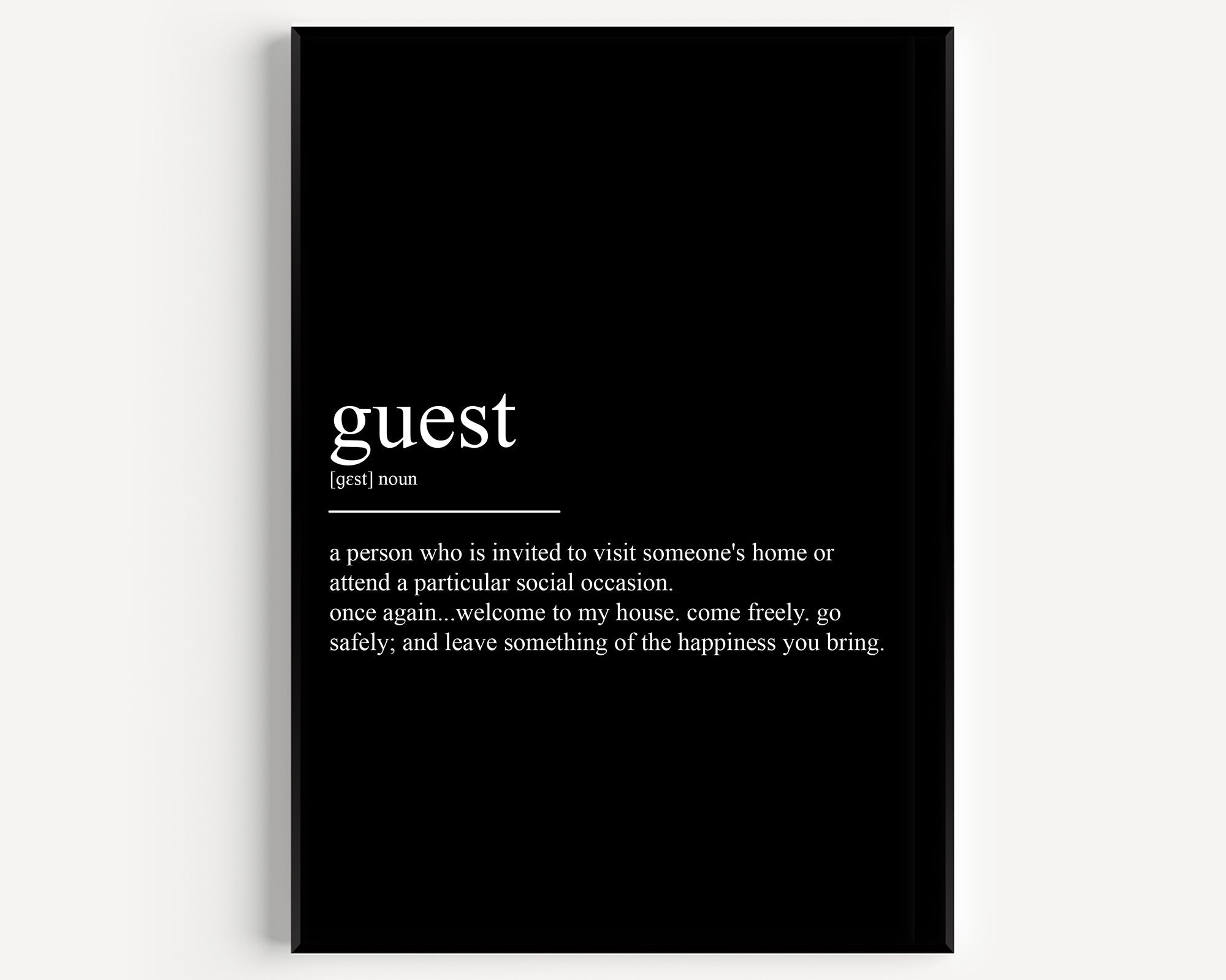 Guest Definition Print - Magic Posters