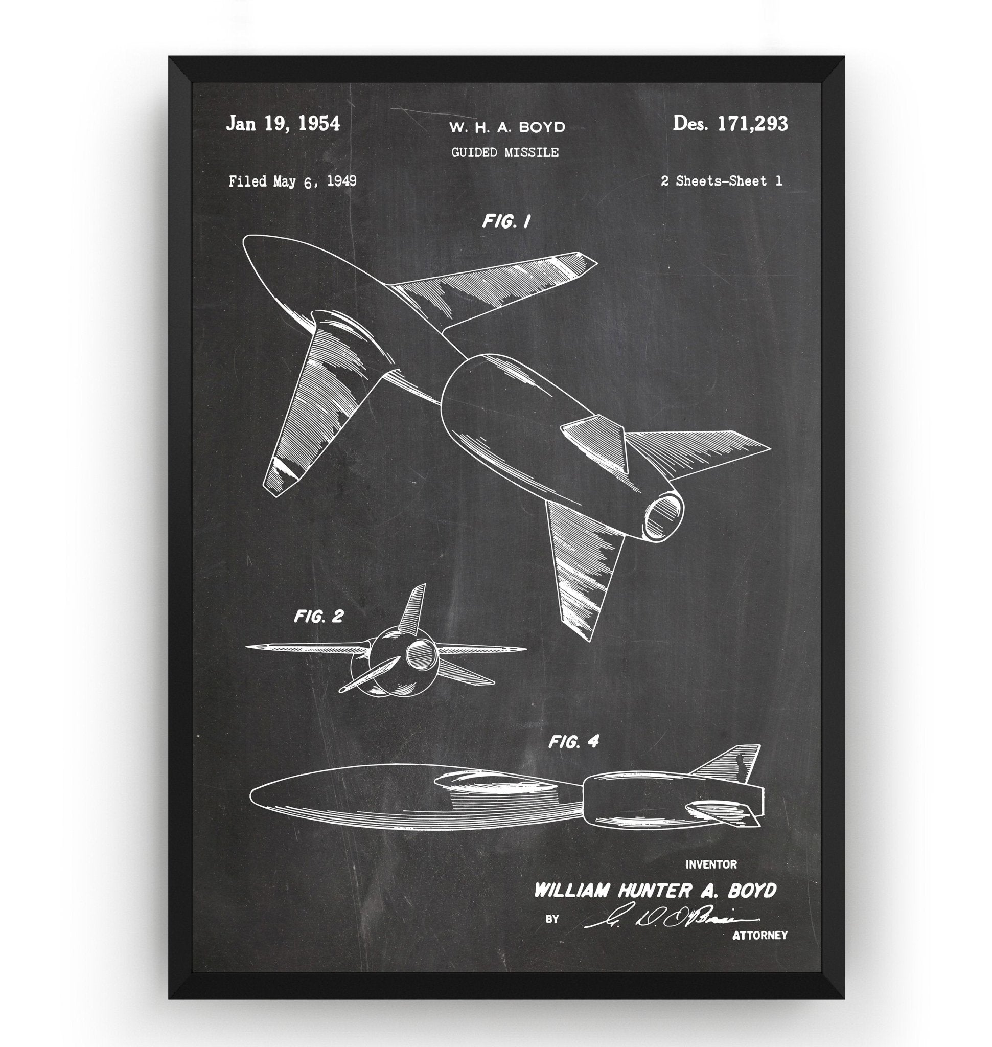 Guided Missile 1954 Patent Print - Magic Posters