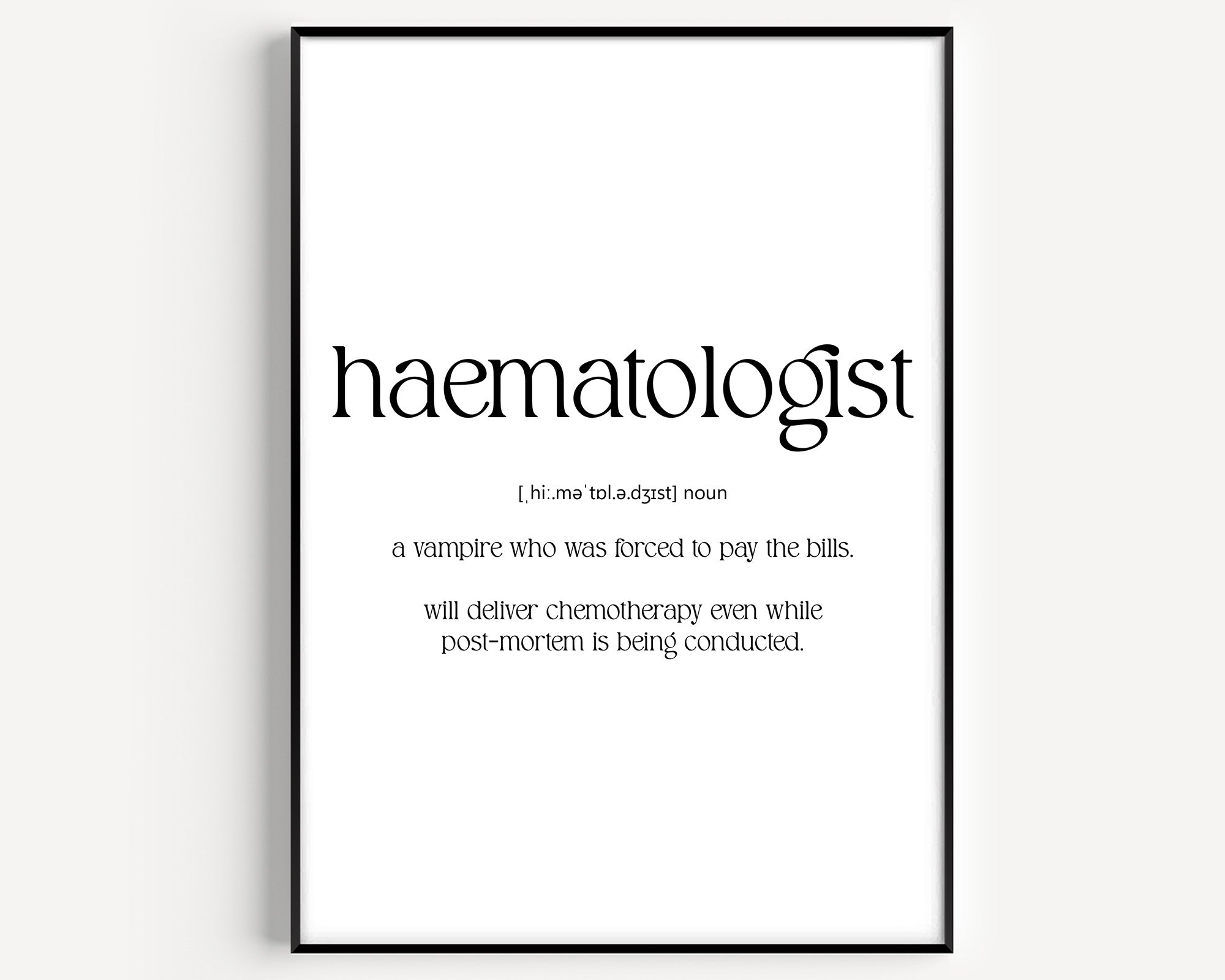 Haematologist Definition Print - Magic Posters
