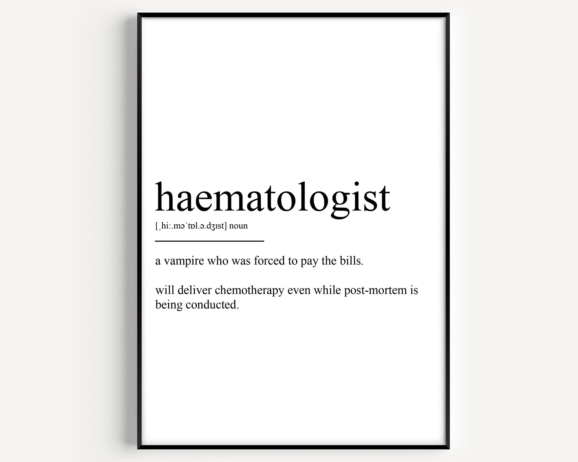 Haematologist Definition Print - Magic Posters