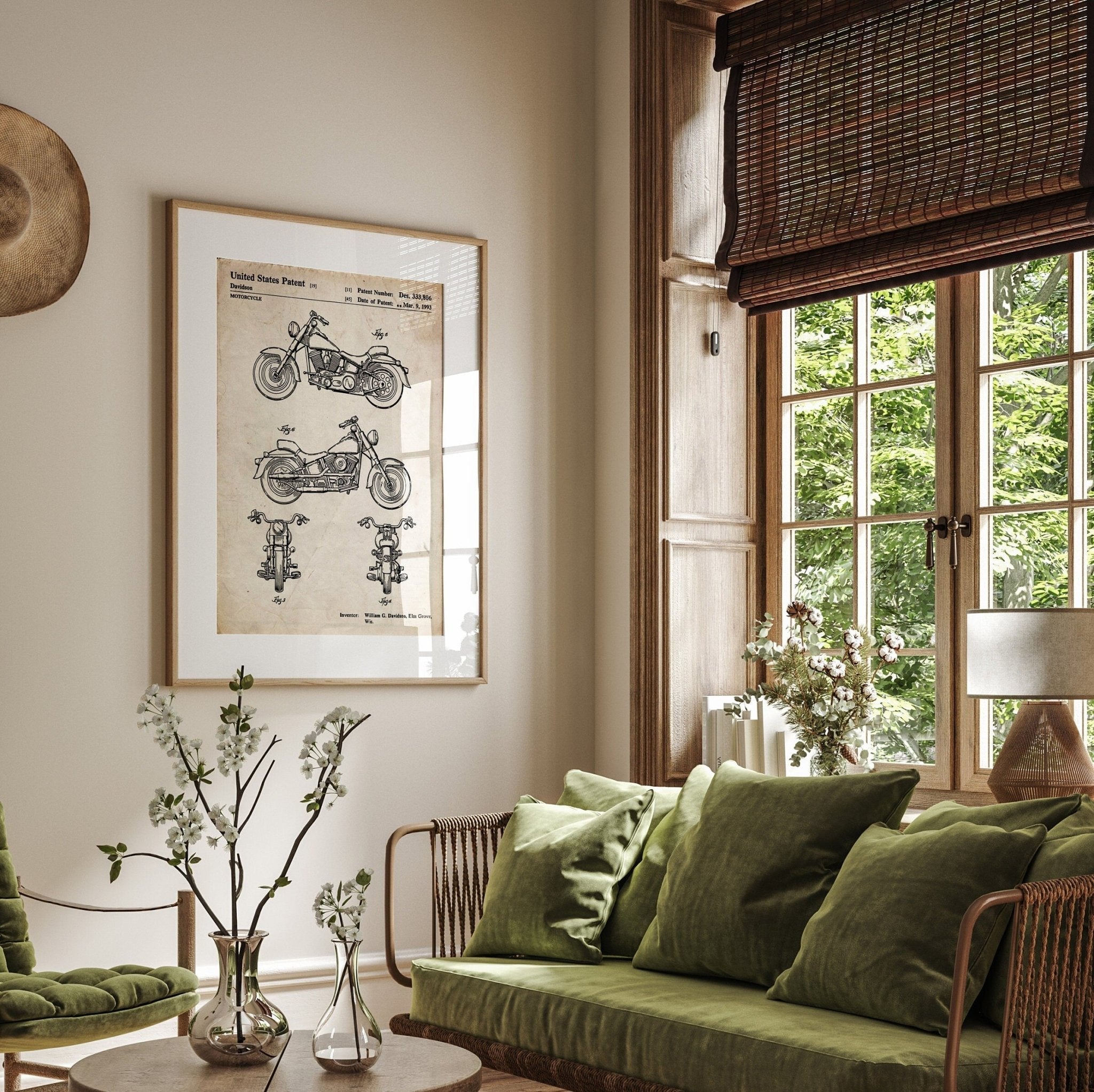 Harley Davidson Motorcycle 1993 Patent Print - Magic Posters