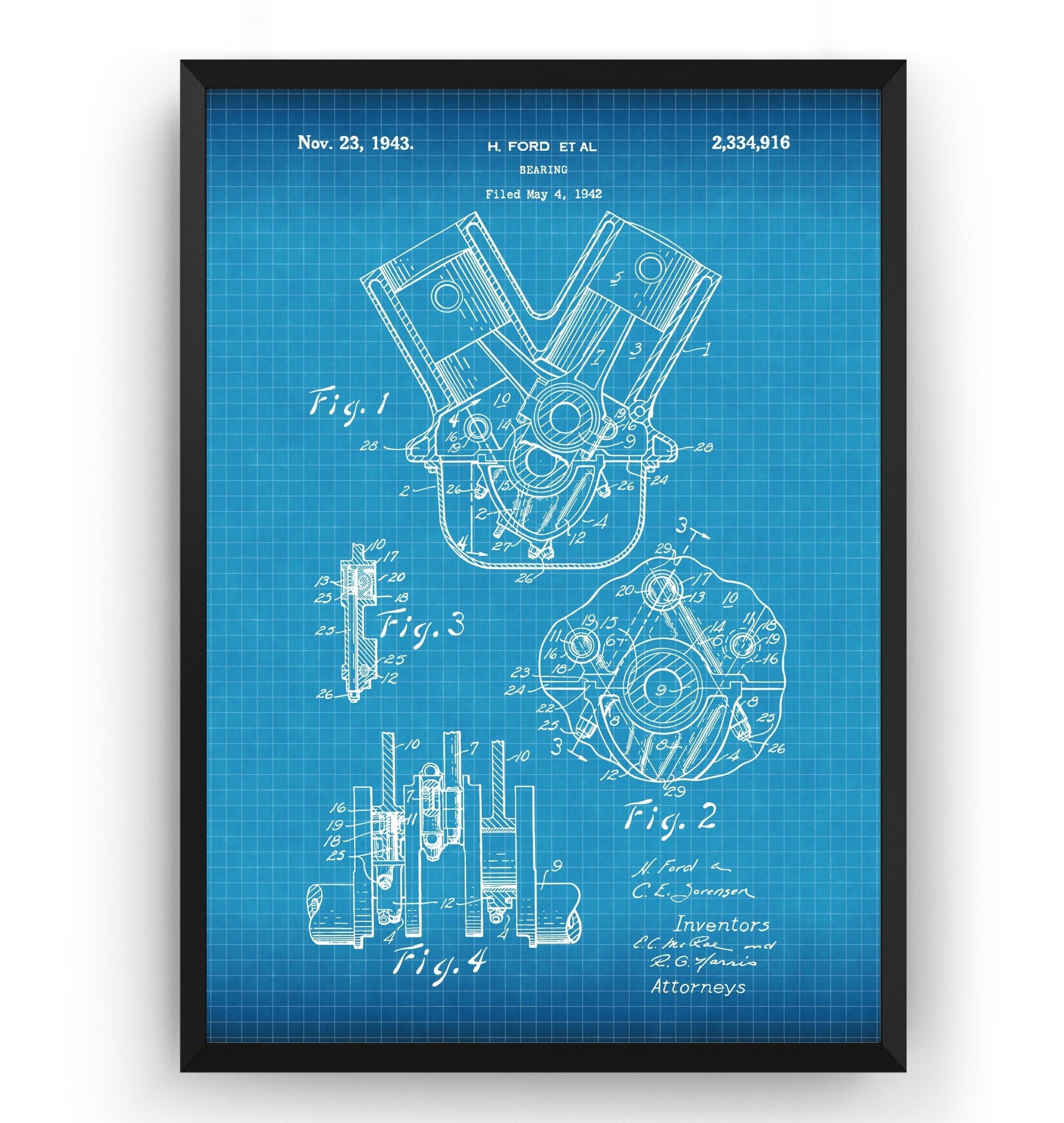Henry Ford Bearings 1943 Patent Print - Magic Posters