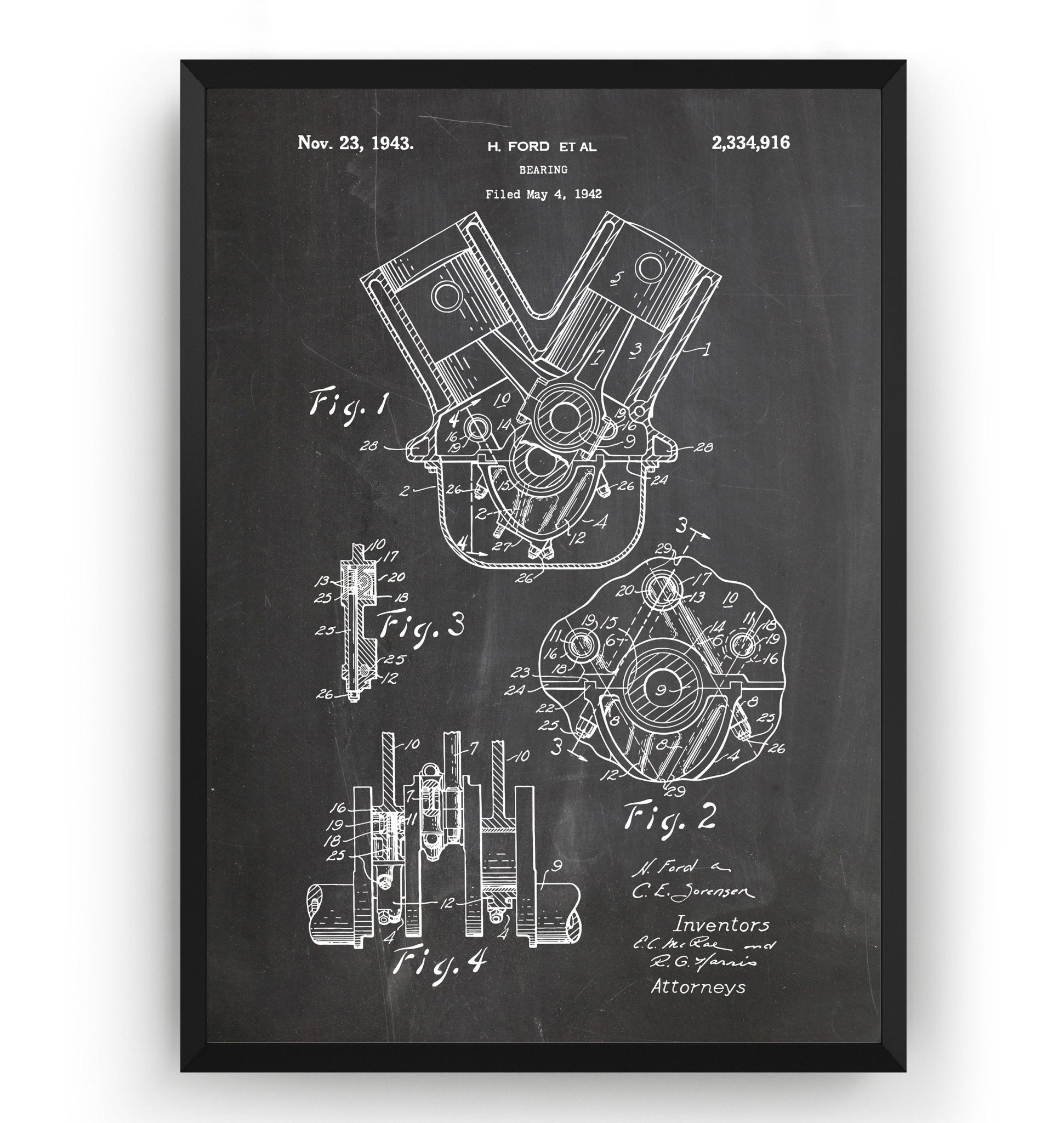 Henry Ford Bearings 1943 Patent Print - Magic Posters