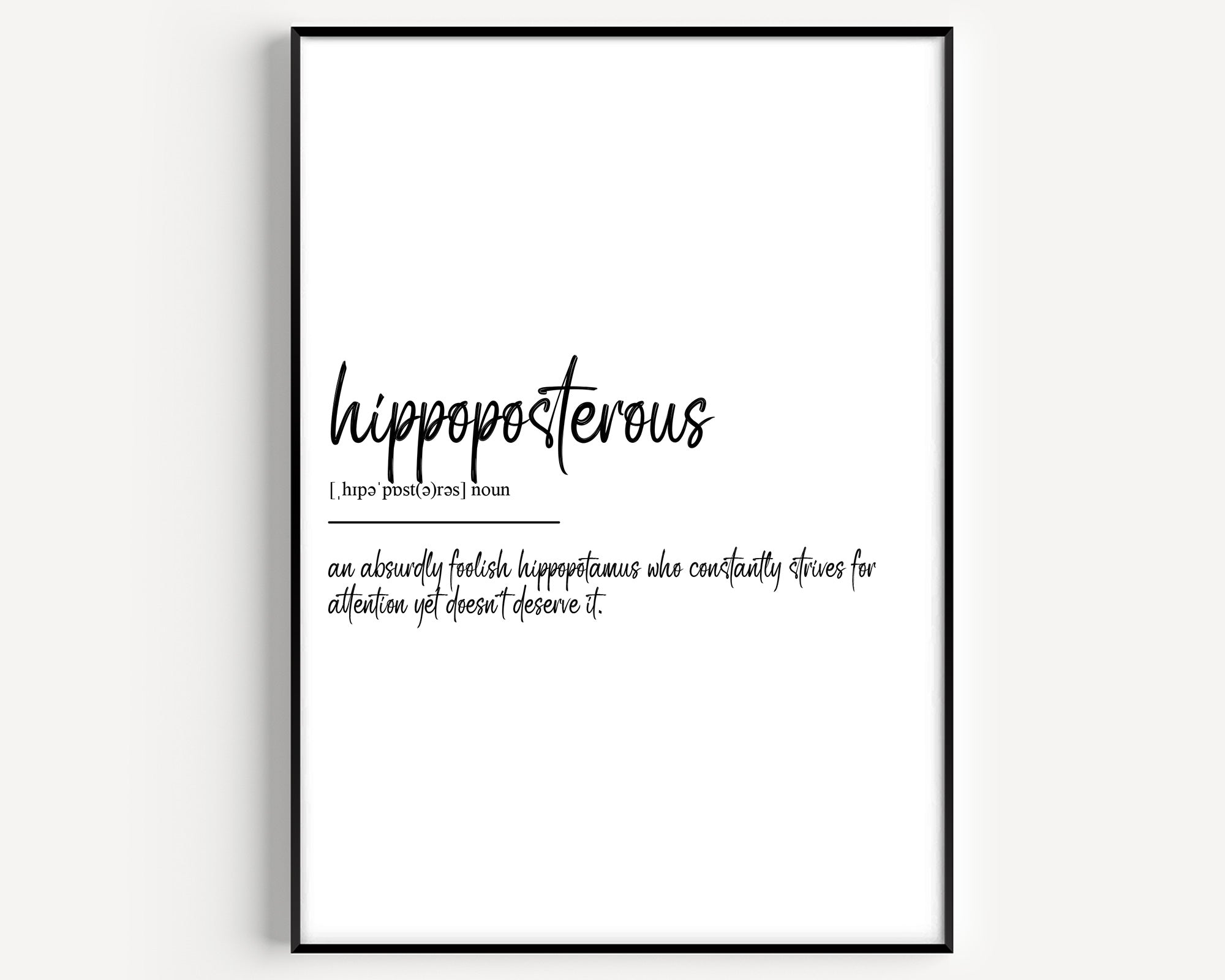 Hippoposterous Definition Print - Magic Posters