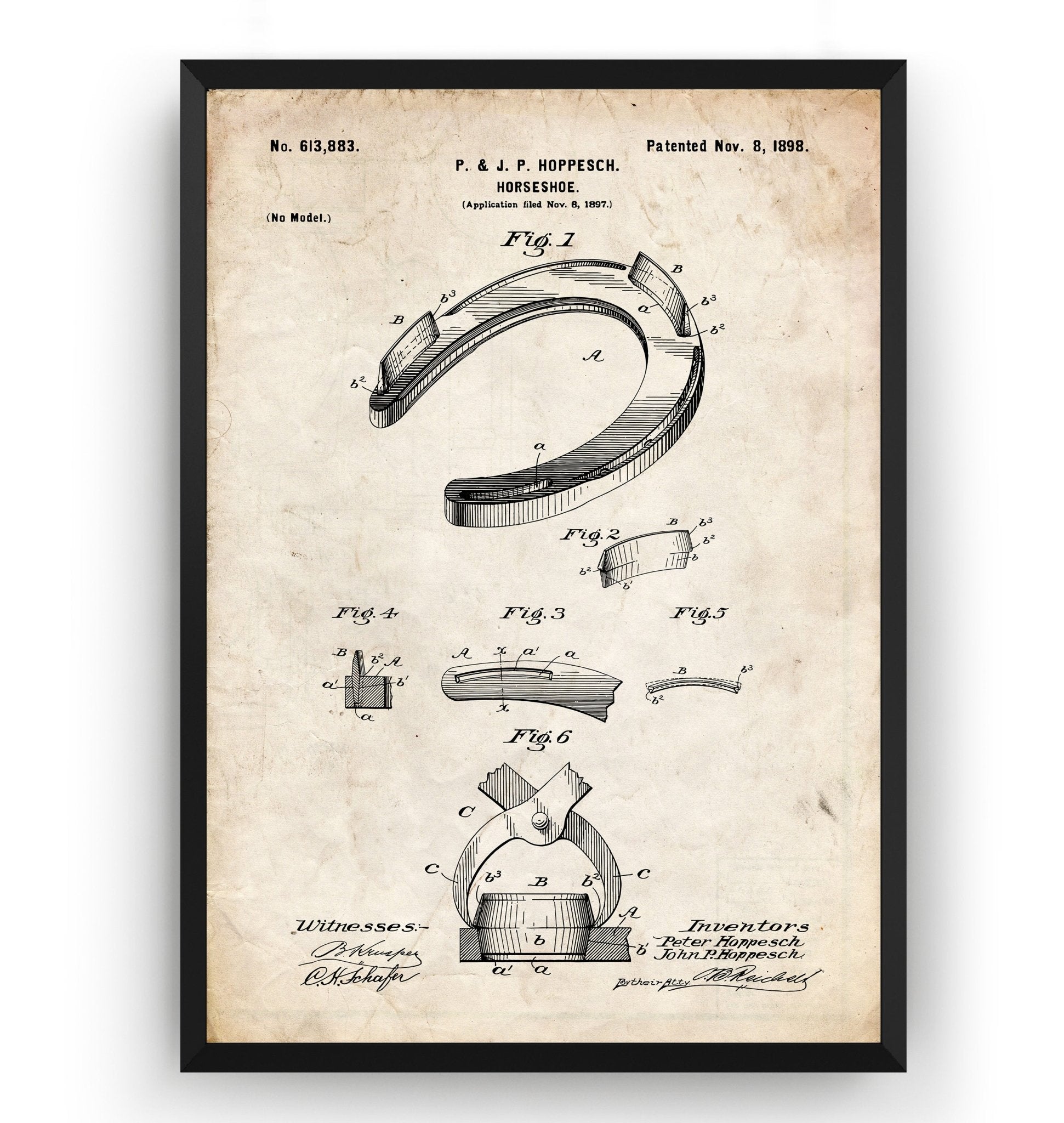 Horseshoe 1898 Patent Print - Magic Posters
