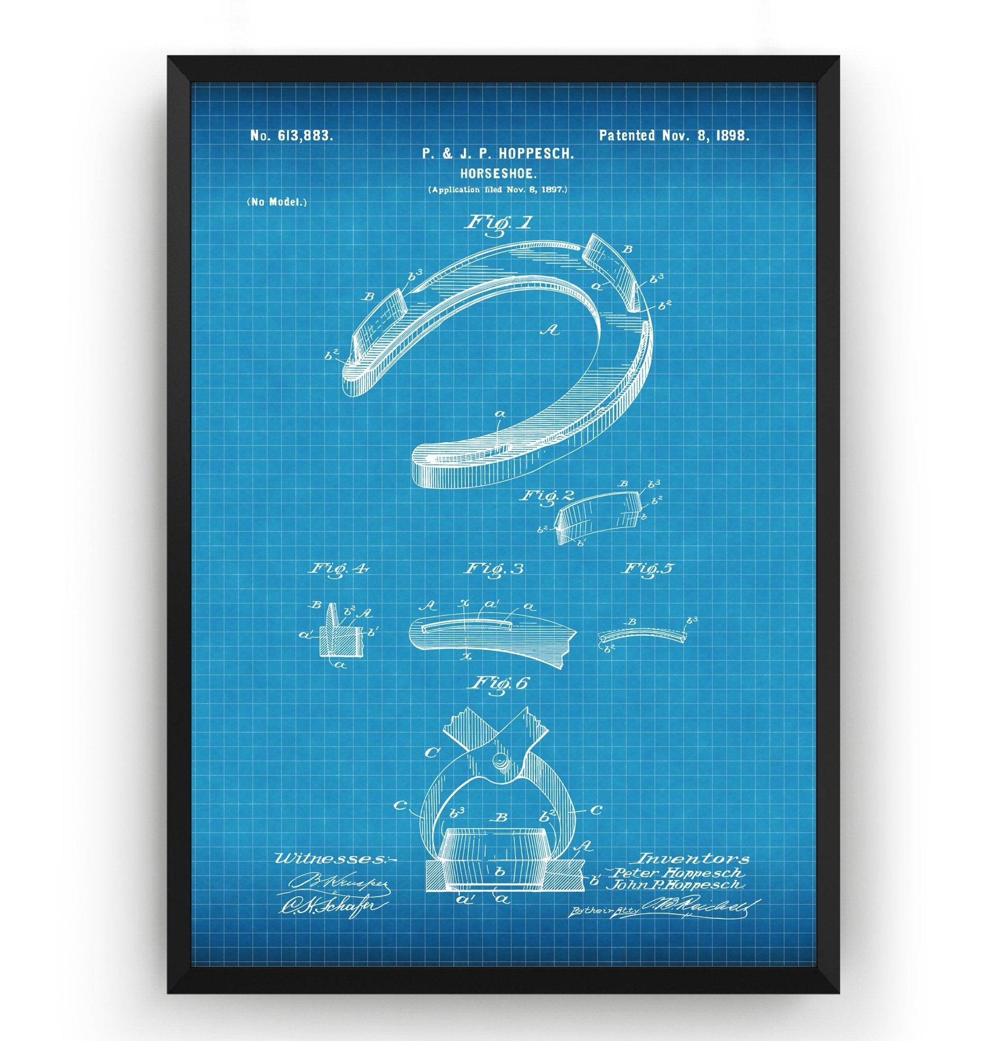 Horseshoe 1898 Patent Print - Magic Posters