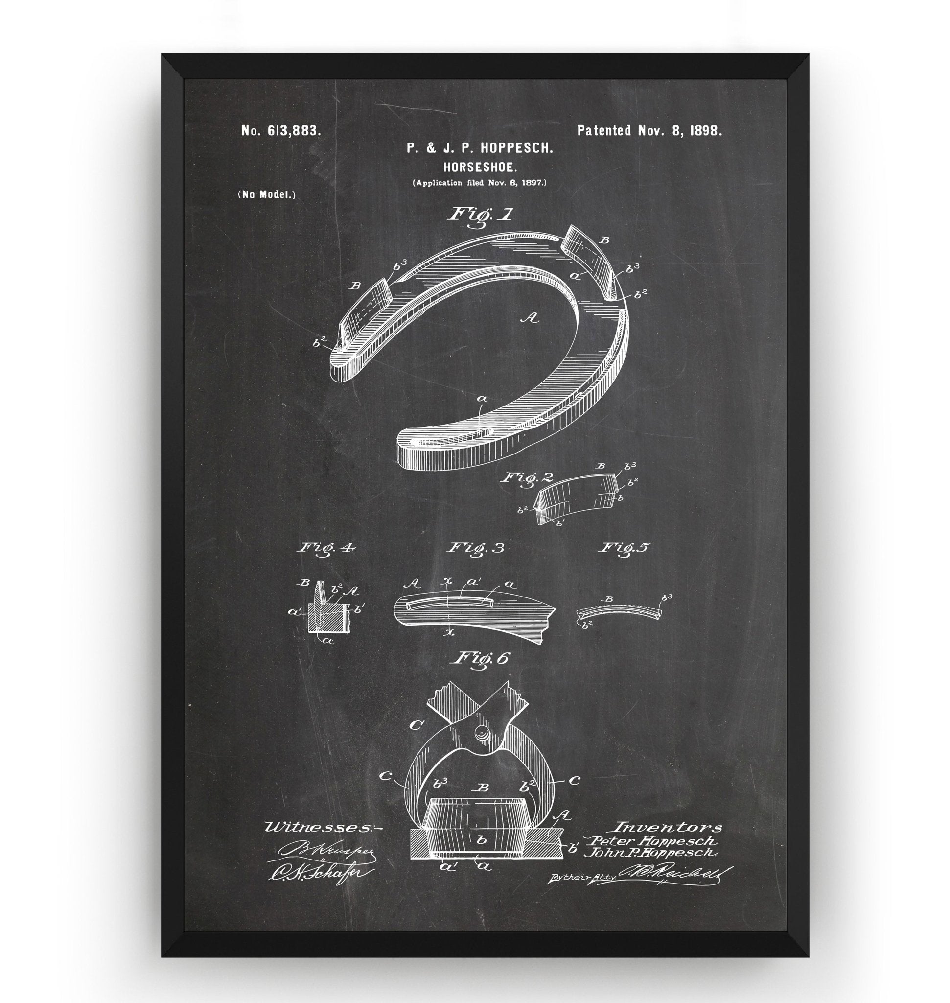 Horseshoe 1898 Patent Print - Magic Posters