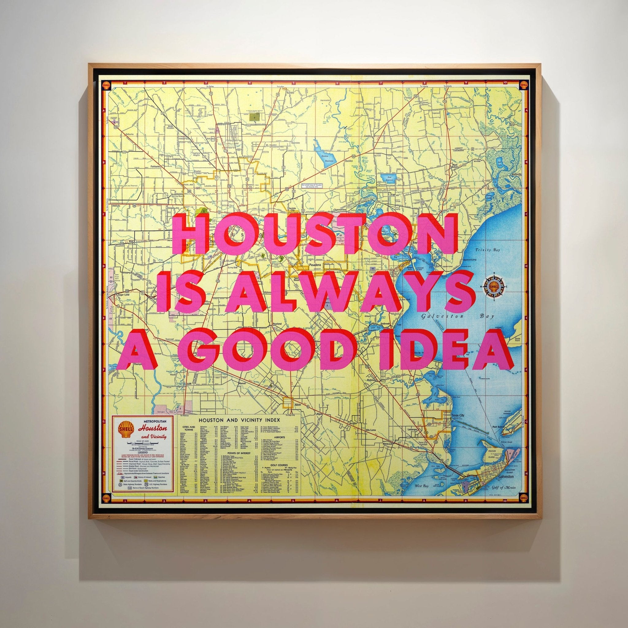 Houston Retro Pop Art Map Print - Magic Posters