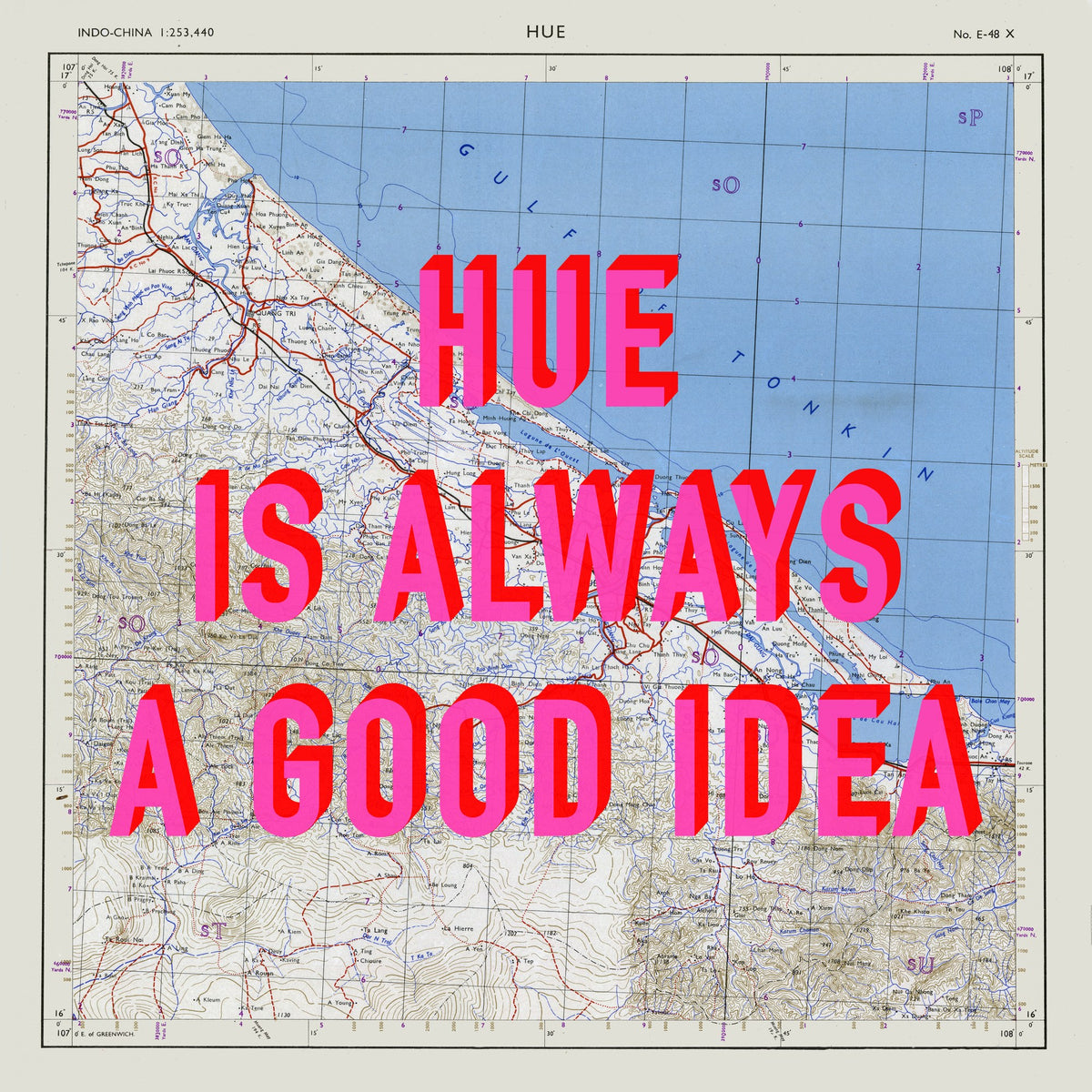 Hue Retro Pop Art Map Print (square) - Magic Posters