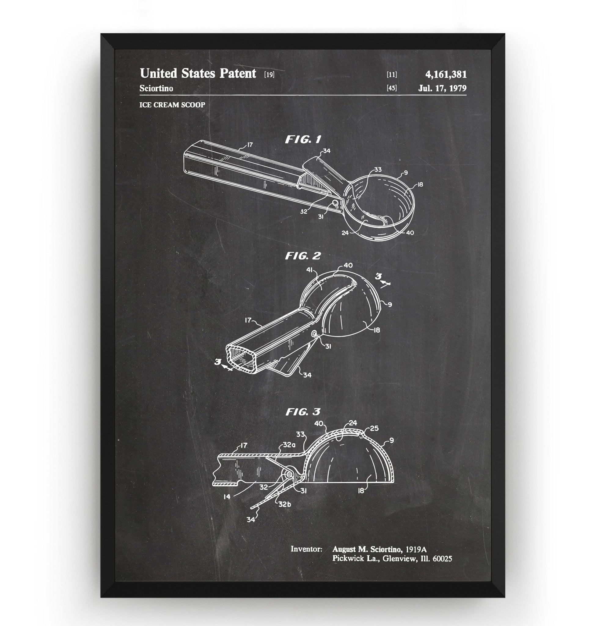 Ice Cream Scoop 1979 Patent Print - Magic Posters