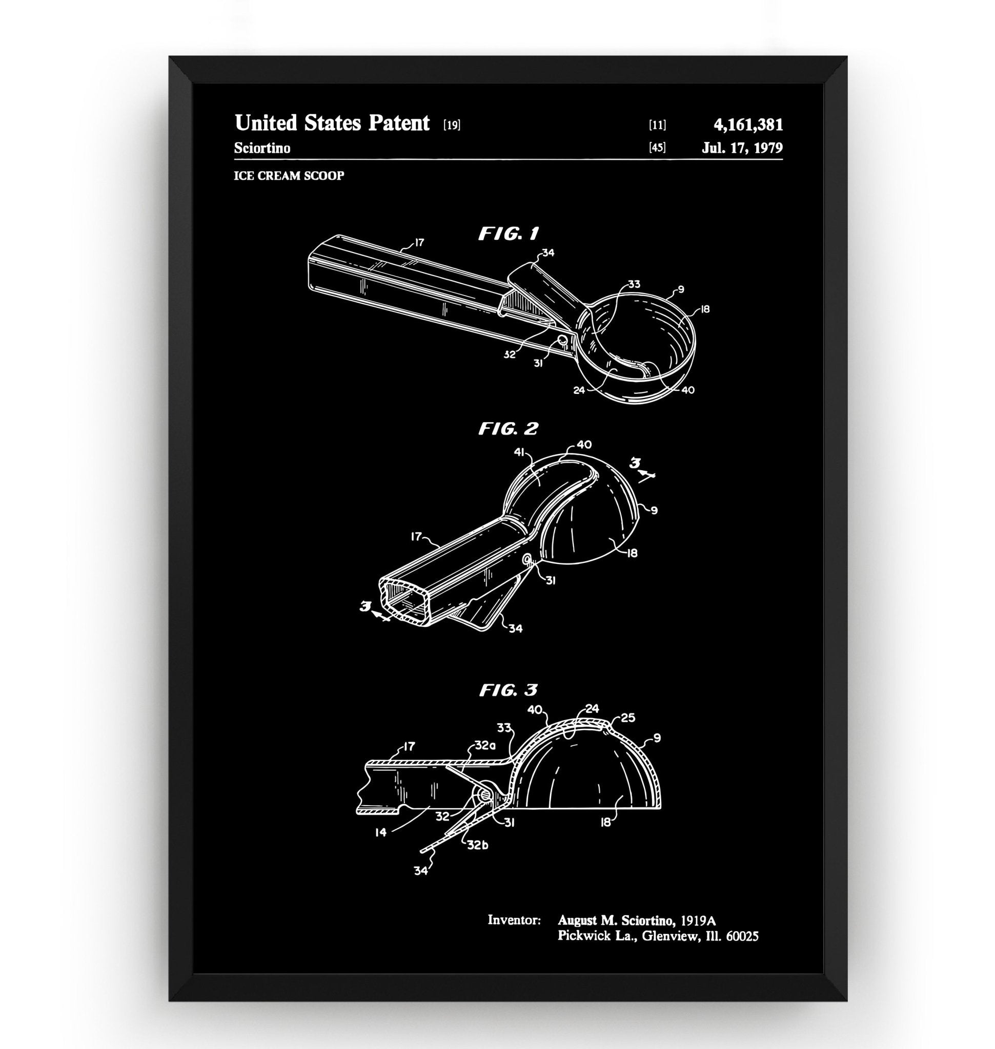 Ice Cream Scoop 1979 Patent Print - Magic Posters