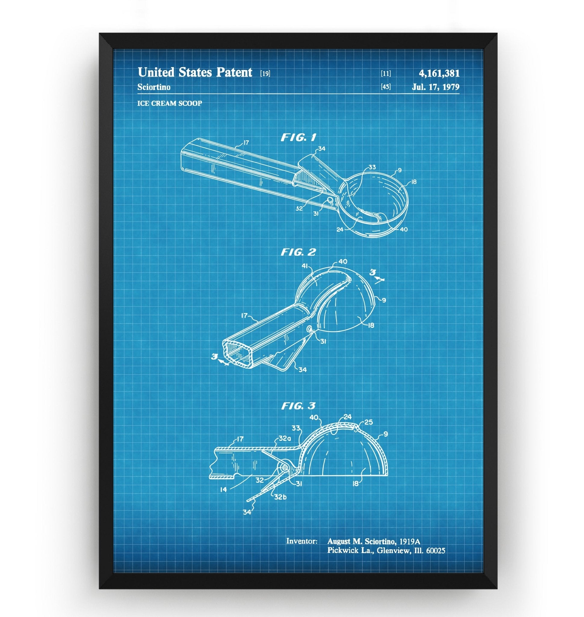 Ice Cream Scoop 1979 Patent Print - Magic Posters
